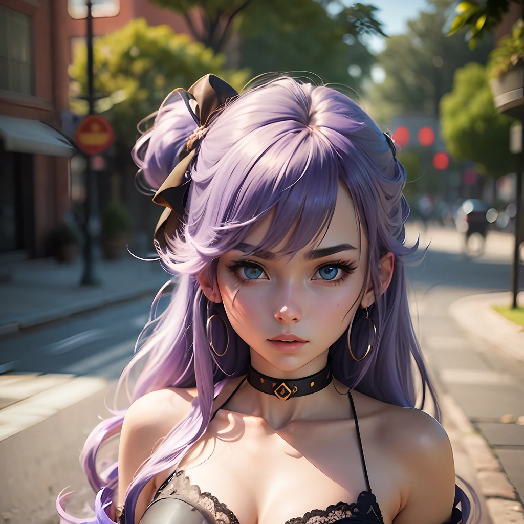 anime - style girl with purple hair and blue eyes posing for a picture, anime styled 3d, stylized anime, realistic anime 3 d style, render of a cute 3d anime girl, highly detailed character, detailed portrait of anime girl, photorealistic anime girl render, closeup character portrait, 3 d render stylized, 8k portrait render, anime stylized --auto --s2