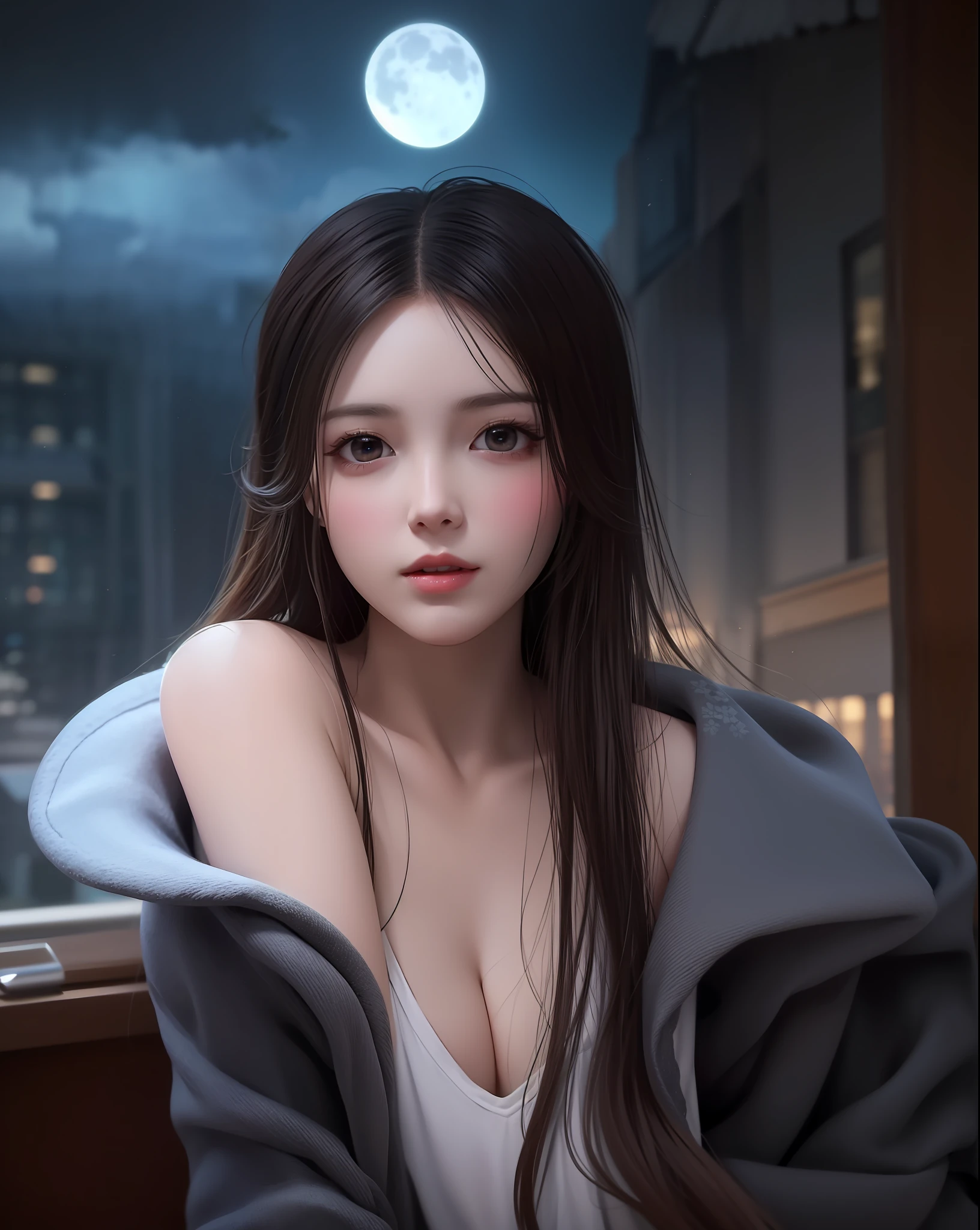 (8k, RAW photo:1.2), best quality, ultra high res,dramatic angle,(fluttered detailed color splashs), (illustration),(((1 girl))),(long hair),(rain:0.9), (头饰:1.4),少女身边有一座古宫,汉服,(重点),彩色水墨画,(泼彩),泼彩,(((colorful))),(素描:0.8) , Masterpiece, best quality, beautiful painted, highly detailed,(denoising:0.6),[splash ink],((ink refraction)), (beautiful detailed sky),moon,highly,detaild,(masterpiece, best quality, extremely detailed） CG unity 8k壁纸，杰作，最好的质量，超详细），（石蒜），