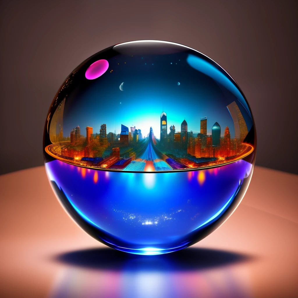 (orbai)++, a glass ball with a city inside