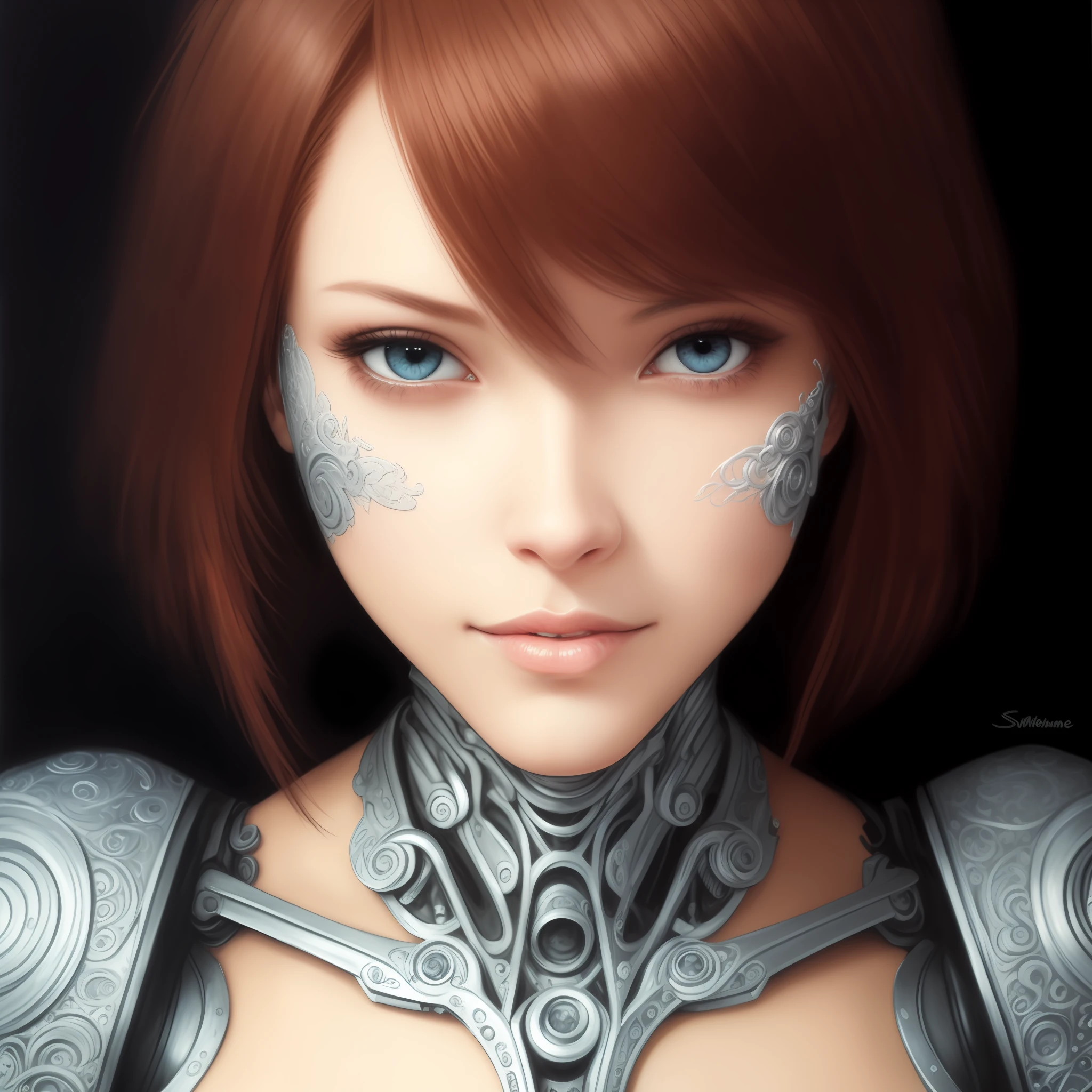 “cyborg”, artistic perfection, incredibly beautiful face, intricate drawing, realistic fantasy, 8 k resolution, Hajime Sorayama, delicate, powdery, oil on canvas, intricate, crispi quality, mattepainting, hiperdetalied, hiper-realistic, painting, by Rembrandt