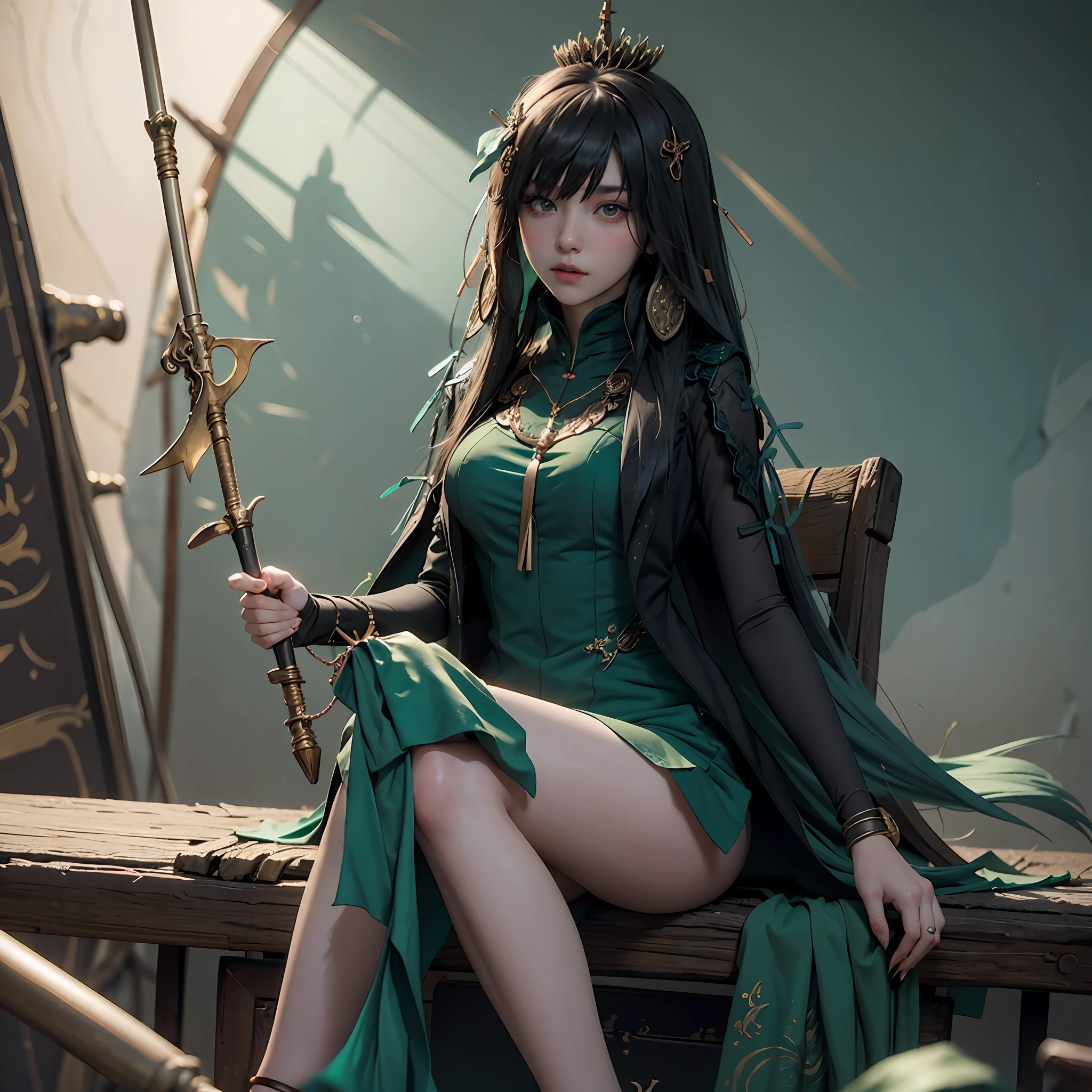 anime - style woman sitting on a large clock with a green dress, guweiz on pixiv artstation, guweiz on artstation pixiv, guweiz, artwork in the style of guweiz, best anime 4k konachan wallpaper, anime art wallpaper 8 k, anime art wallpaper 4k, anime art wallpaper 4 k