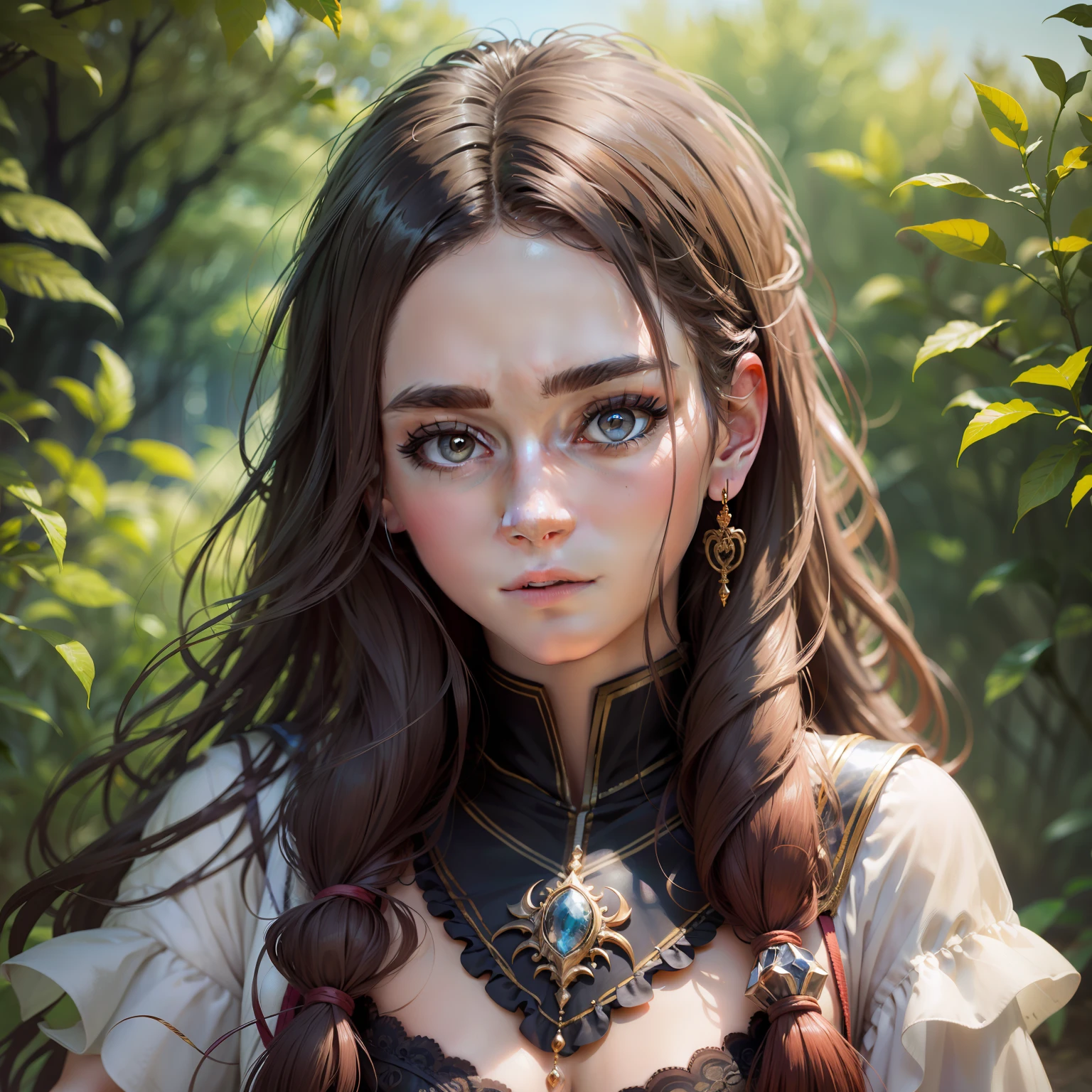 masterpiece,best quality,(detailed face, perfect face, perfect eyes, realistic eyes, perfect fingers),(clear face),fantasy girl,long hair,hair ornaments,looking at viewer,outdoors,intricate,high detail,sharp focus,dramatic,beautiful girl,full body