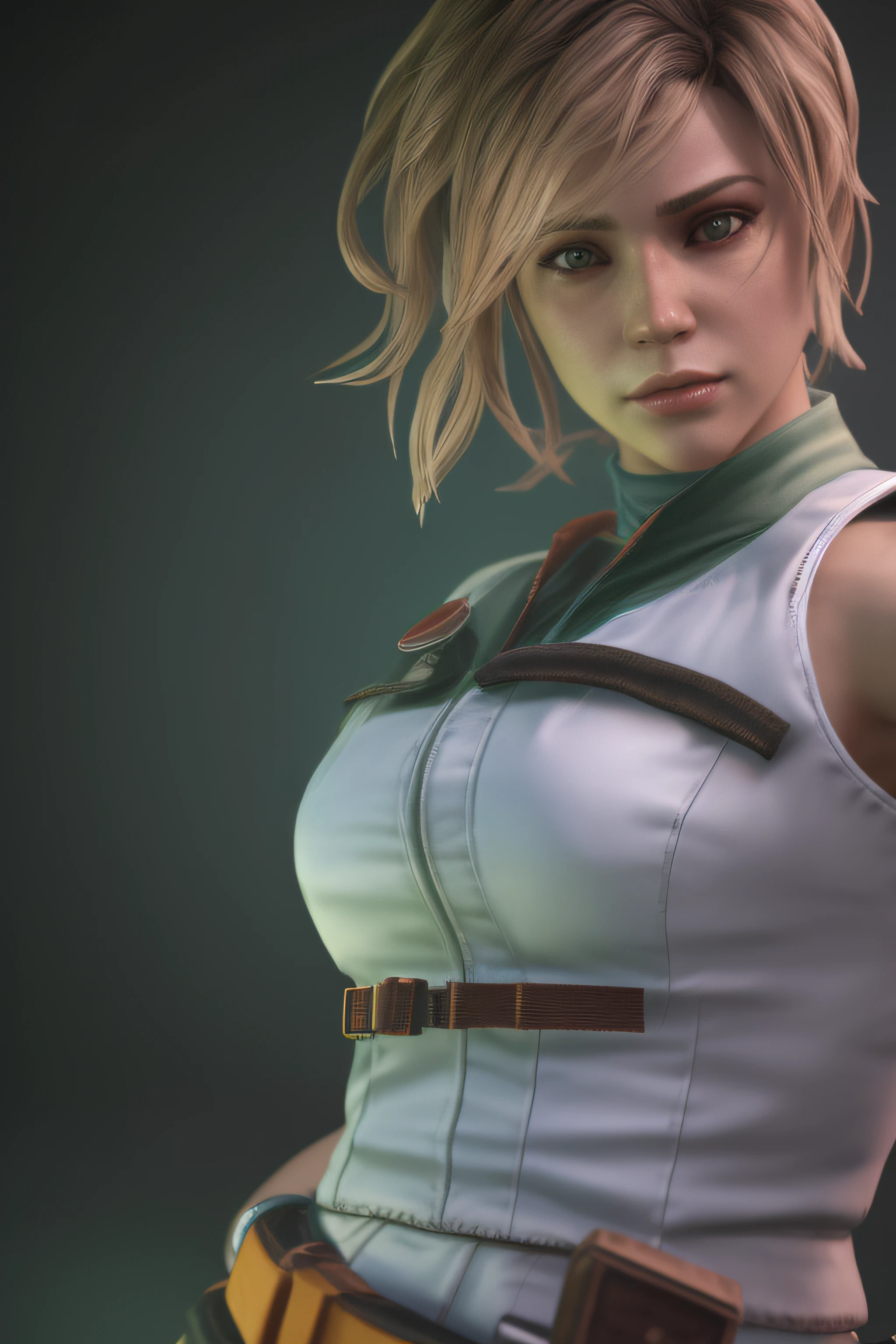 ((Best quality)), ((masterpiece)), (detailed:1.4), 3D, an image of a beautiful female,HDR (High Dynamic Range),Ray Tracing,NVIDIA RTX,Super-Resolution,Unreal 5,Subsurface scattering,PBR Texturing,Post-processing,Anisotropic Filtering,Depth-of-field,Maximum clarity and sharpness,Multi-layered textures,Albedo and Specular maps,Surface shading,Accurate simulation of light-material interaction,Perfect proportions,Octane Render,Two-tone lighting,Wide aperture,Low ISO,White balance,Rule of thirds,8K RAW,SH3_Heather,heather mason,cheryl mason,videogame character