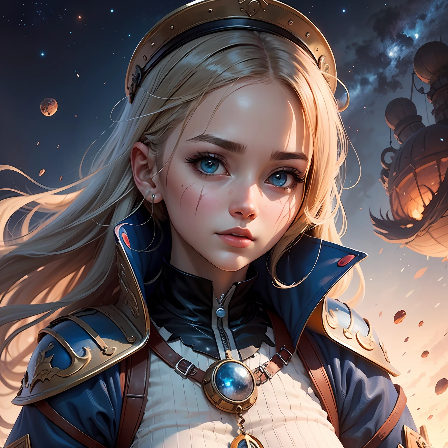 anime girl, detailed digital anime art, medieval anime girl, detailed portrait of anime girl, female medieval anime girl, digital medieval anime art, portrait anime space cadet girl, blue eye girl, sorceress anime girl, anime art, girl with scar, advanced digital anime art, cute d&d girl face, extremely detailed artgerm --auto
