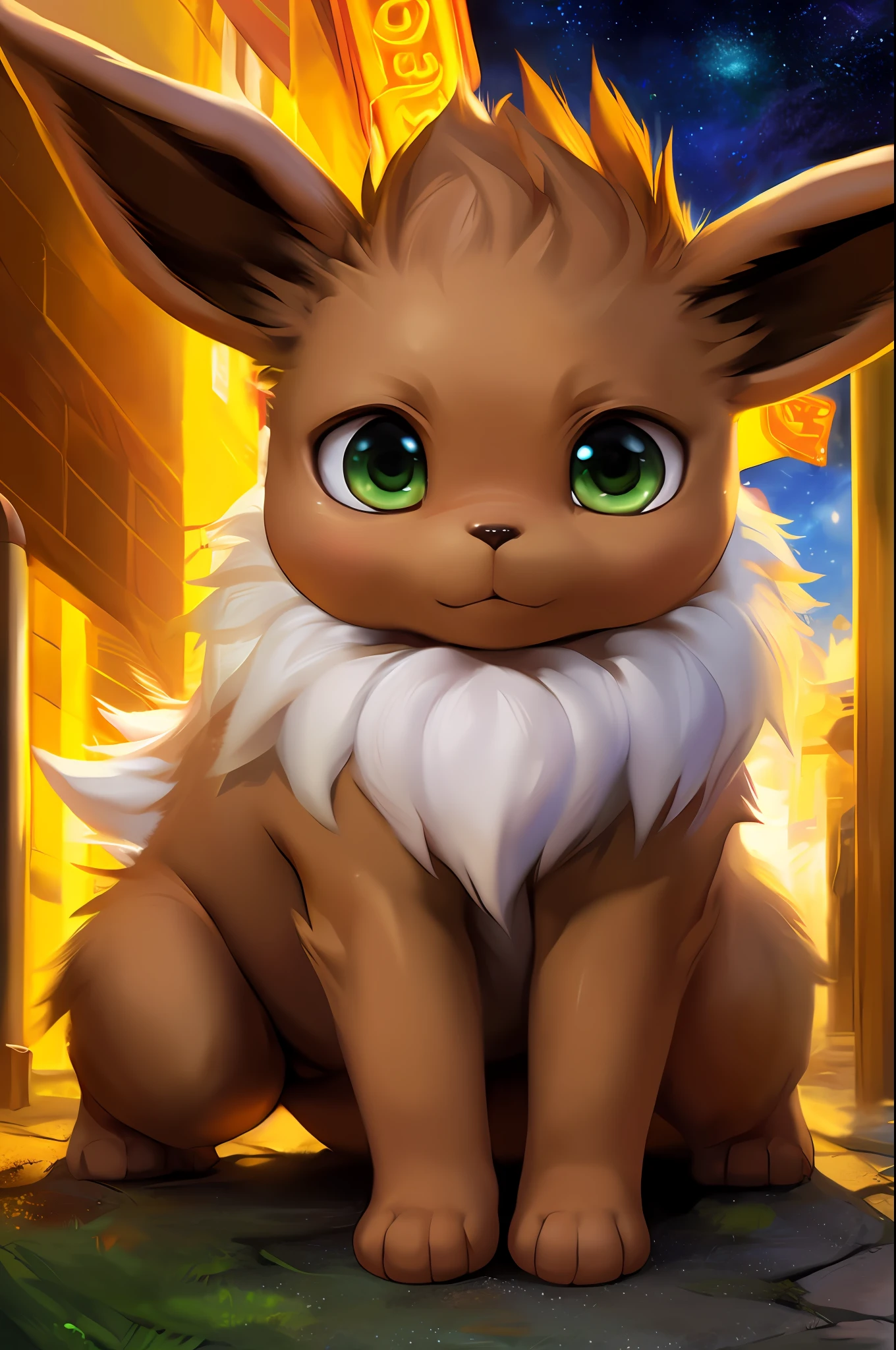 uploaded on e621, by Pino Daeni, by Ruan Jia, by Shiitakemeshi, by Alayna Lemmer, by Carlo Galli Bibiena,
solo ((brown feral Eevee)) with (((brown body))) and (((white neck tuft))) and (brown feral dipstick tail) and ((clear green eyes)),
(portrait),, (((detailed Chunie feral [Eevee]))), (detailed Chunie lighting), (detailed fur), [detailed Shiitakemeshi skin],
(cinematic lighting), [detailed ambient light], [detailed face and eyes], (all fours at playground), [starry],
((close up)), (front view), [genital focus], ((half body shadow)), backlighting, crepuscular ray, (chibi),
[gray natural lighting], [ambient light on the belly], [higher body and limbs detail],
[realistic proportions], [explict content], [sharp focus], (questionable content), (shaded), ((masterpiece))