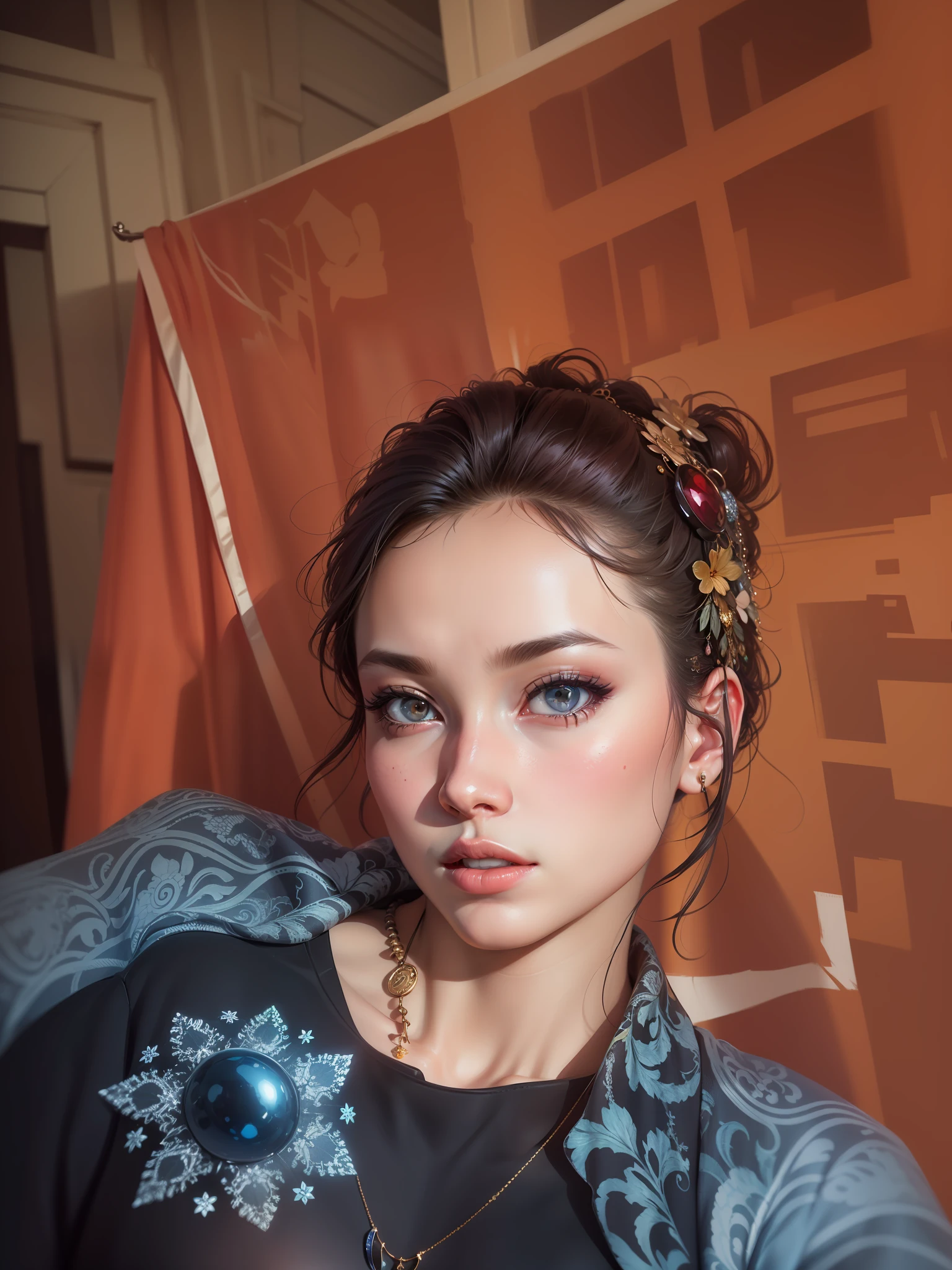 best quality, masterpiece, highres, 1girl,china dress,hair ornament,necklace, jewelry,Beautiful face,upon_body, tyndall effect,photorealistic, dark studio, rim lighting, two tone lighting,(high detailed skin:1.2), 8k uhd, dslr, soft lighting, high quality, volumetric lighting, candid, Photograph, high resolution, 4k, 8k, Bokeh,