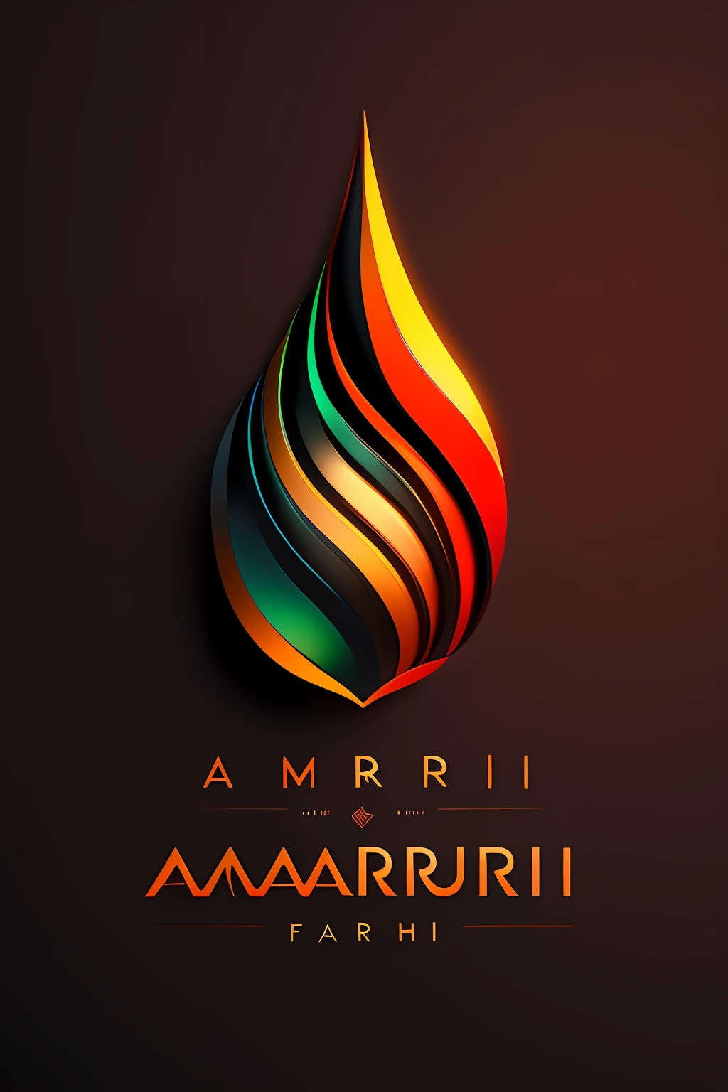 a closeup of a colorful logo with a drop of liquid wallpaper, amoled, amazing wallpaper, iconic logo, amazing contrasting background, a three-dimensional design, on a dark background. --auto