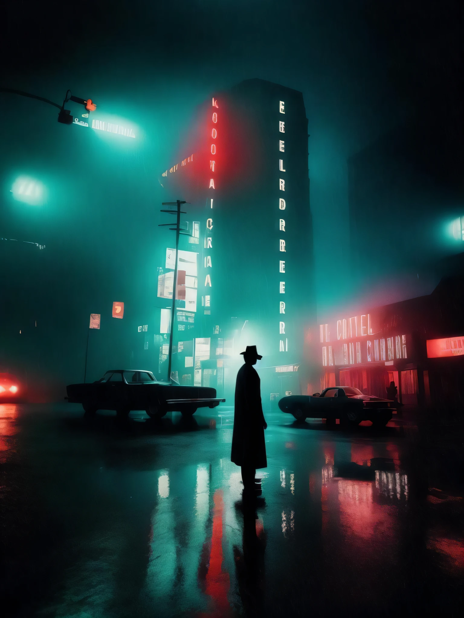 the dark side of the city, cinematic atmospheric photo, cinematic atmospheric, cinematic neon matte painting, neo noir, neo-
