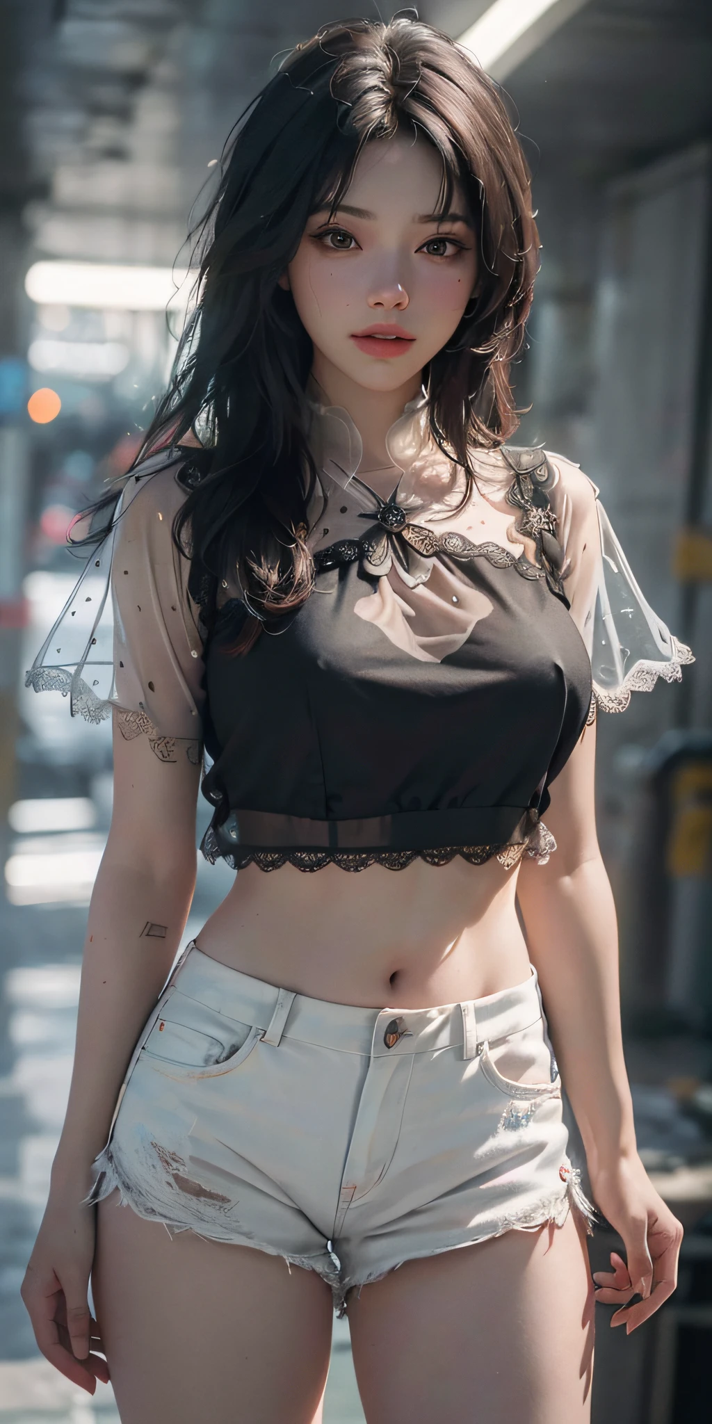 (8k,RAWphoto,bestquality,masterpiece:1.2),(realistic,photo-realistic:1.2)(rawphoto)(extremelydetailedCGunity8kwallpaper)detailedandintricate,original,highres,[1girl:background:0.6]looking�at�viewer,upperbody,redshidudou,.,(TransparentShorts:1.2),(see-through:1.1),(whiteclothes:1.2),