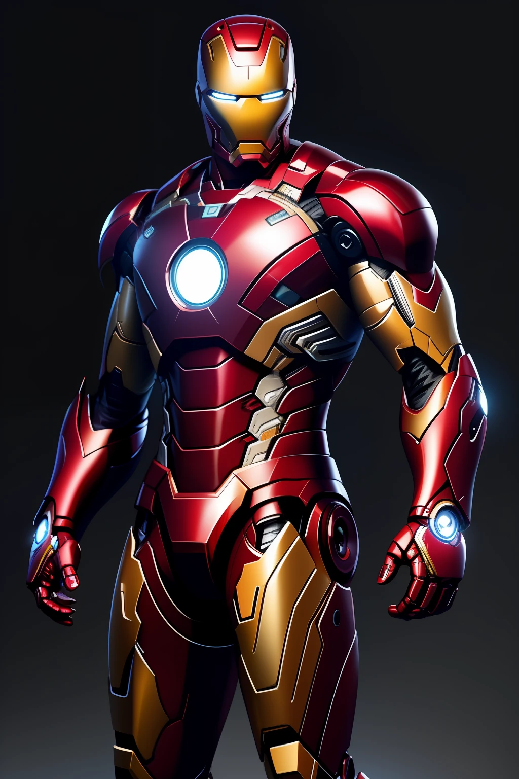 3dcharacter,ironman,(full body:1.2),simple background, masterpiece,best quality,(red gradient background:1.1)