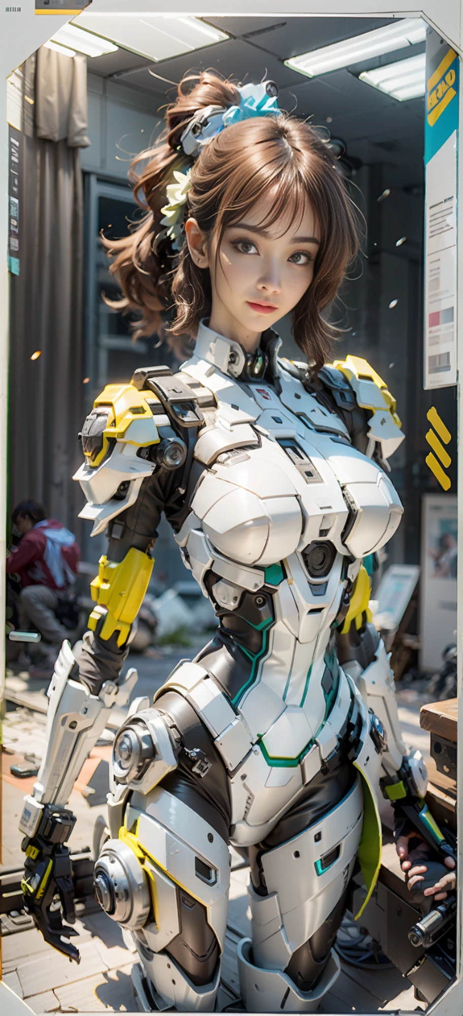 ((Best quality)), ((masterpiece)), (highly detailed:1.3), 3D,Shitu-mecha, beautiful cyberpunk women with her mecha in the ruins of city from a forgoten war, ancient technology,HDR (High Dynamic Range),Ray Tracing,NVIDIA RTX,Super-Resolution,Unreal 5,Subsurface scattering,PBR Texturing,Post-processing,Anisotropic Filtering,Depth-of-field,Maximum clarity and sharpness,Multi-layered textures,Albedo and Specular maps,Surface shading,Accurate simulation of light-material interaction,Perfect proportions,Octane Render,Two-tone lighting,Low ISO,White balance,Rule of thirds,Wide aperature,8K RAW,Efficient Sub-Pixel,sub-pixel convolution,luminescent particles,light scattering,Tyndall effect