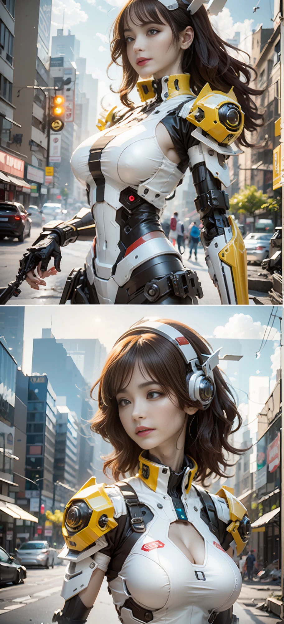 ((Best quality)), ((masterpiece)), (highly detailed:1.3), 3D,Shitu-mecha, beautiful cyberpunk women with her mecha in the ruins of city from a forgoten war, ancient technology,HDR (High Dynamic Range),Ray Tracing,NVIDIA RTX,Super-Resolution,Unreal 5,Subsurface scattering,PBR Texturing,Post-processing,Anisotropic Filtering,Depth-of-field,Maximum clarity and sharpness,Multi-layered textures,Albedo and Specular maps,Surface shading,Accurate simulation of light-material interaction,Perfect proportions,Octane Render,Two-tone lighting,Low ISO,White balance,Rule of thirds,Wide aperature,8K RAW,Efficient Sub-Pixel,sub-pixel convolution,luminescent particles,light scattering,Tyndall effect