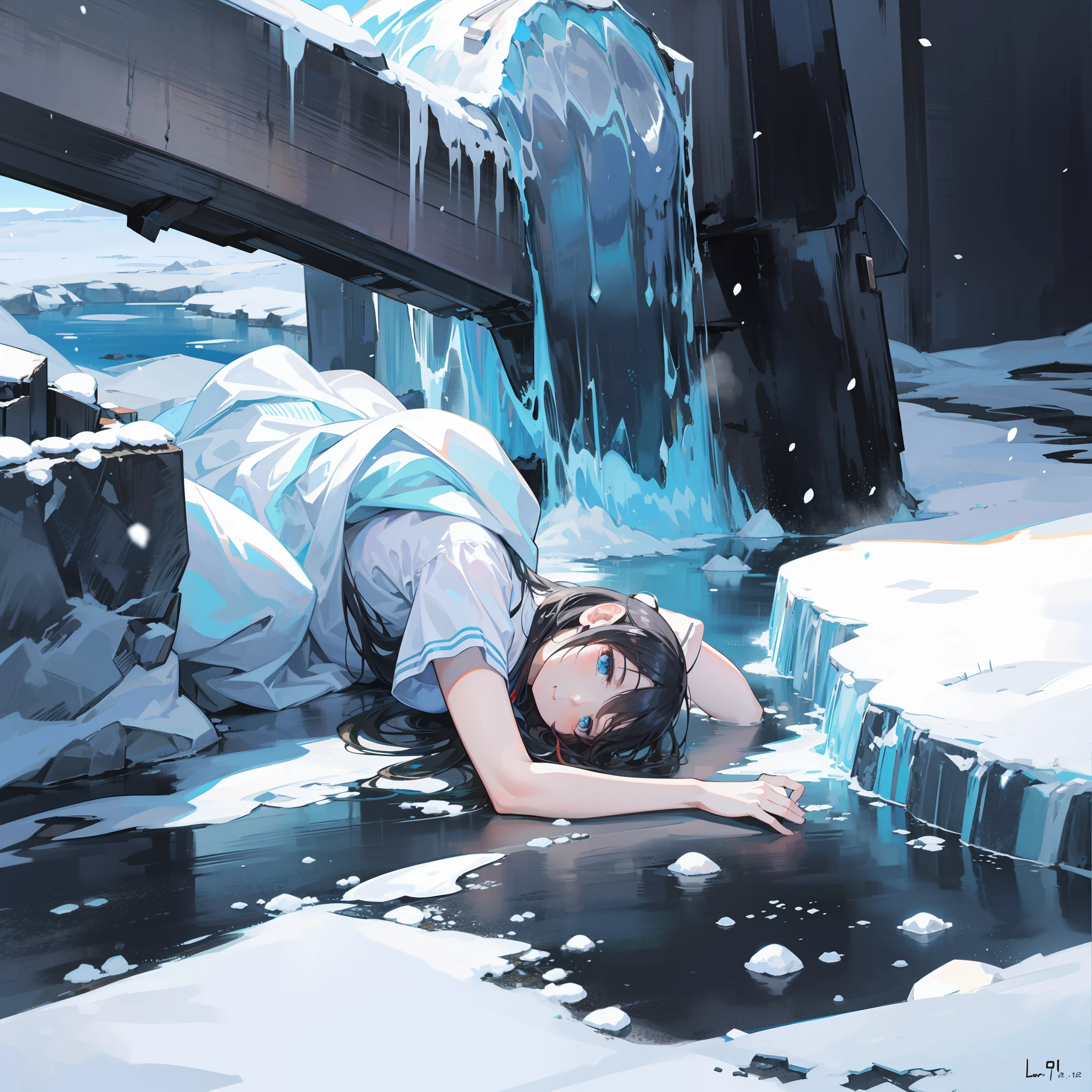 Best quality, super high resolution, (realism: 1.4), scenes, snow, glaciers, , love