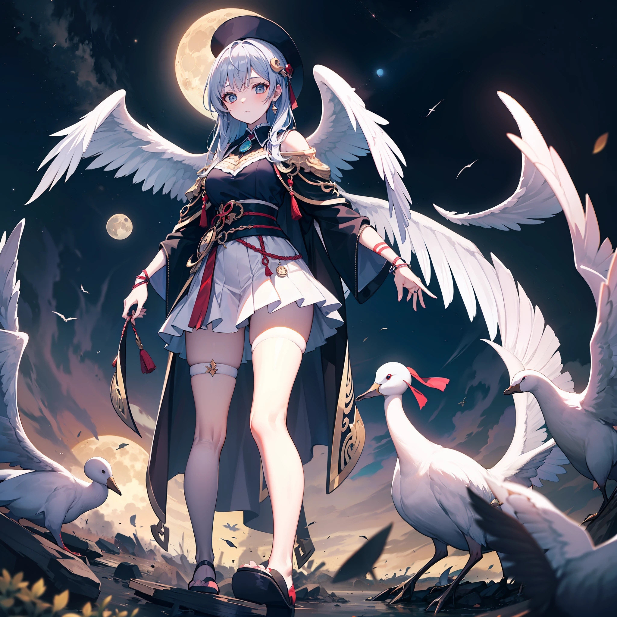 The big sister of the sinking fish falling geese and closing the moon, she is tall
