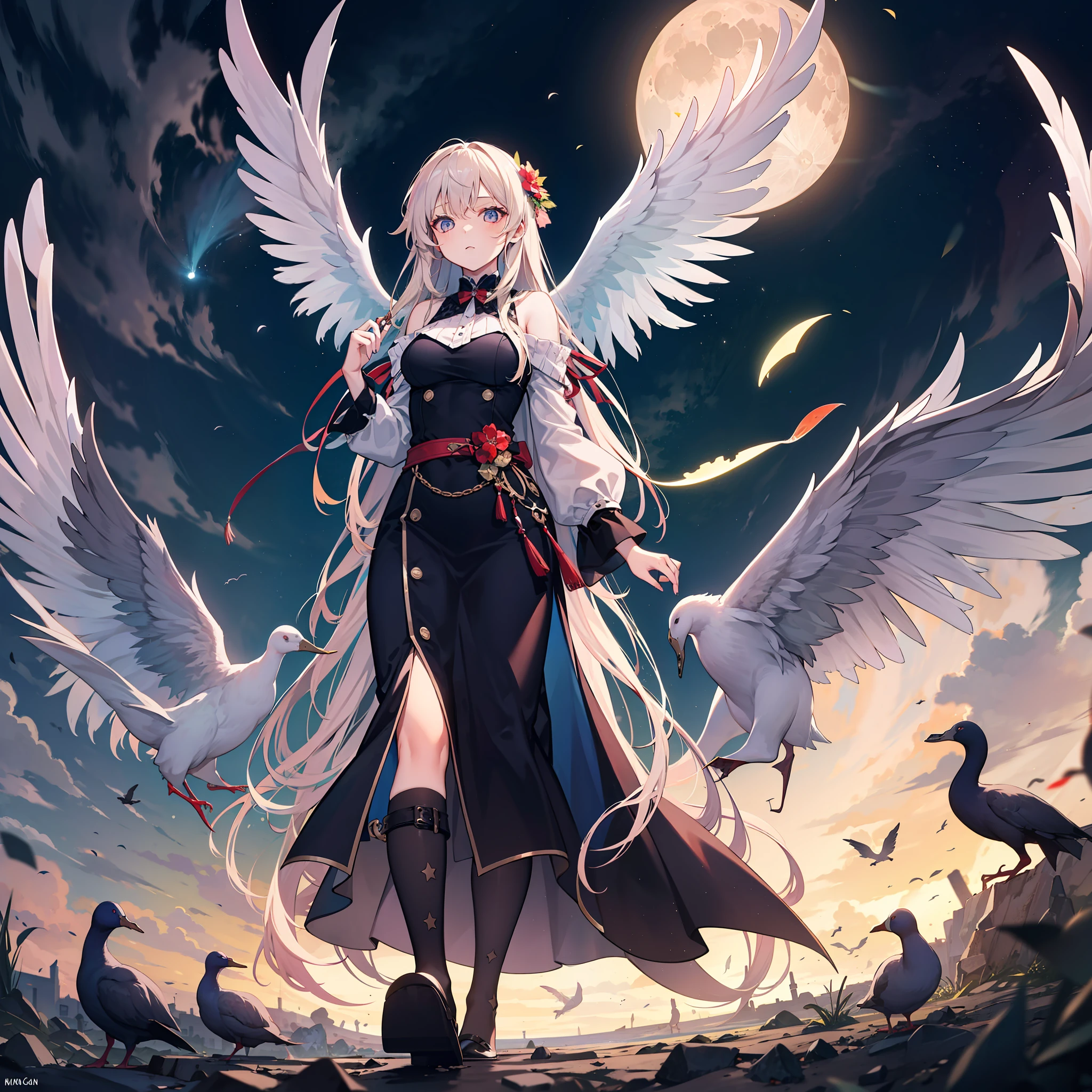 The big sister of the sinking fish falling geese and closing the moon, she is tall