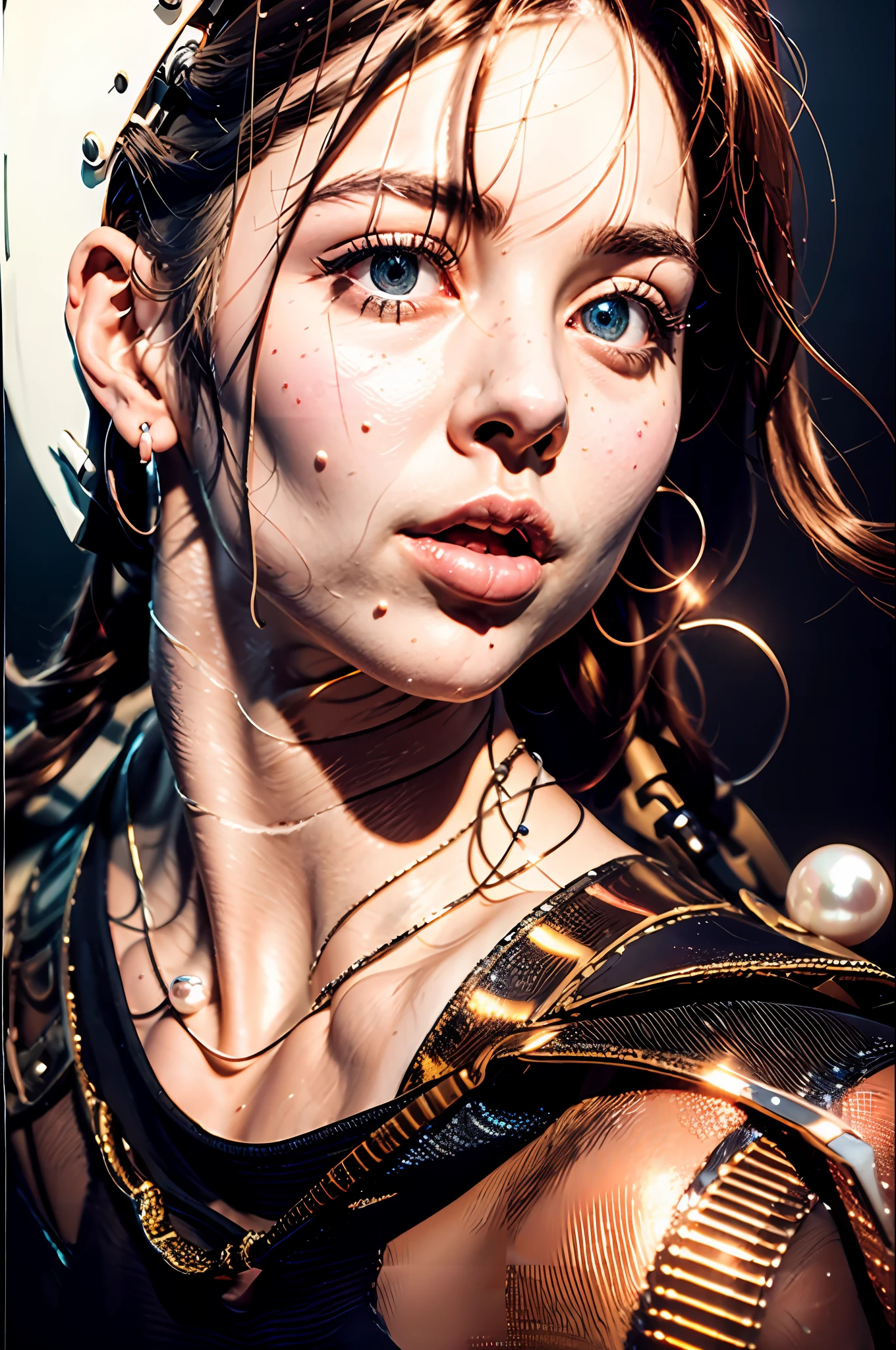 (best quality, masterpiece, ultra high resolution),(photorealistic:1.5), award winning photo, highest quality, extremely detailed, (realistic), f1.6 lens hyper realistic lifelike texture dramatic, ((simple background)),
((1girl)), solo focus, ((pantyhose)), ((solo)), Neonpunkai, (breasts), mecha musume,mechanical parts, headgear, perfect eyes, perfect face,
18yo, thin legs, pale skin, (glowing),
byDylanKowalski, ornaments, mechanical arms, porcelain, (pearl), holographic, titanium, (diamond), (ruby), (sapphire), (gemstones), clockwork, worn edges,
(staring),
(from behind),
(inverted colors),
(white pantyhose),
(pureerosface_v1:0.7),