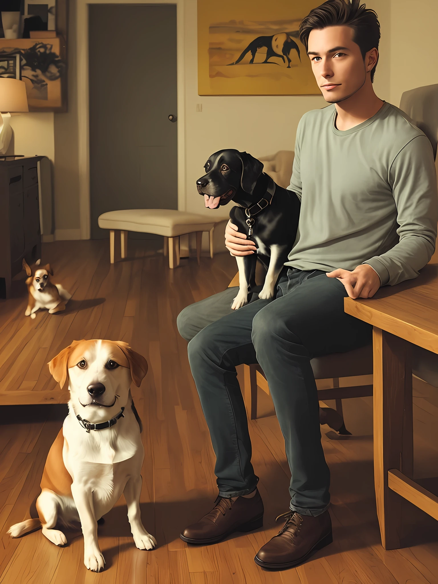 Man and dog night