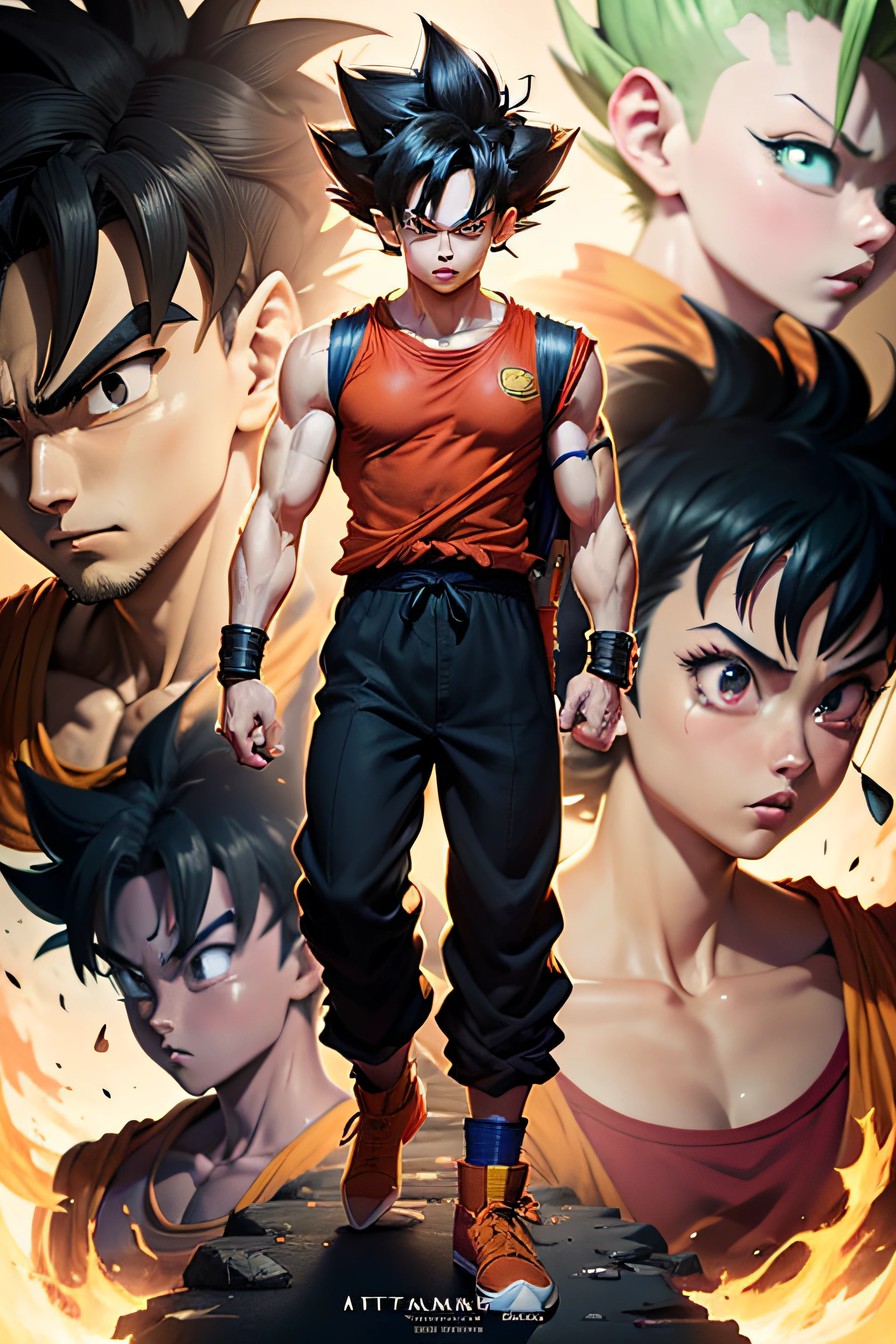 anime - style image of a man with a sword and a red shirt, dragon ball concept art, akira toriyama style, dragon ball artstyle, advanced digital anime art ”, highly detailed portrait of goku, toriyama akira, detailed anime character art, inspired by Akira Toriyama, portrait of goku, stunning character art, dragon ball style --auto