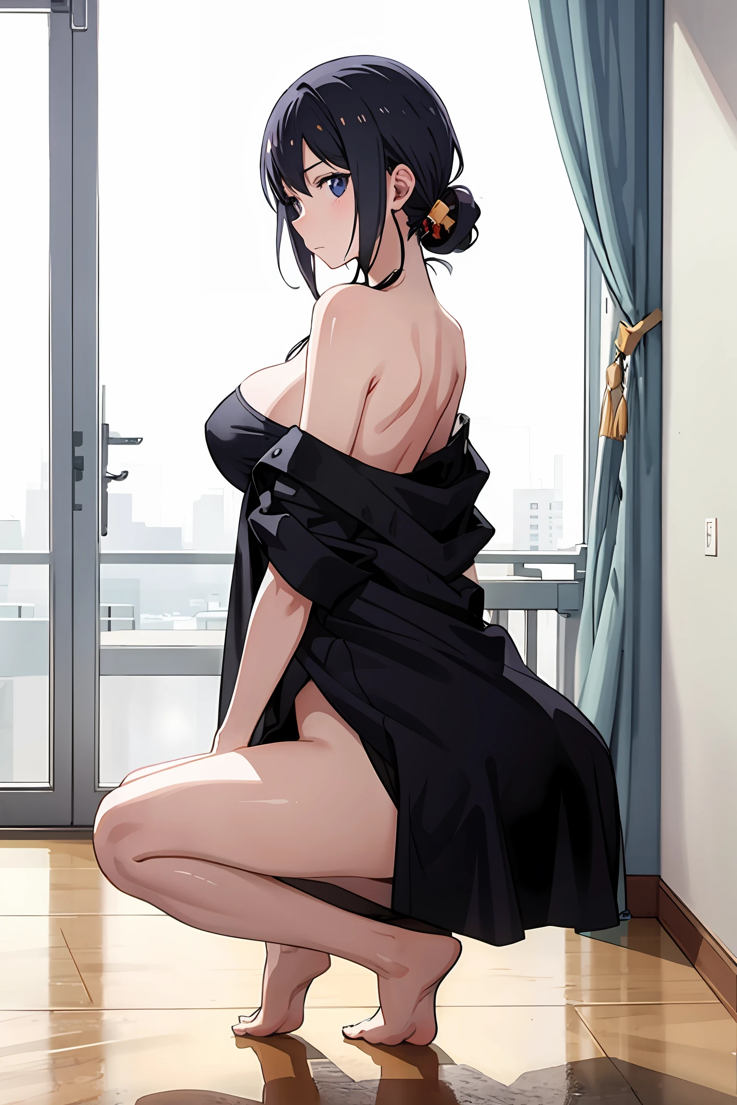 Girl, anime, pure desire, shyness, nudity, breasts,