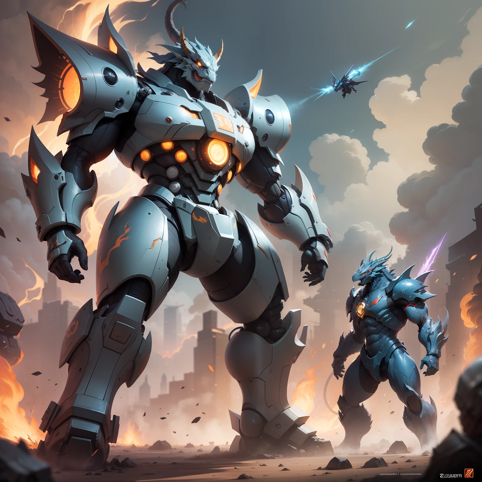 Zulong Mecha is a fictional mecha character that often appears in science fiction works. The ancestral dragon is regarded in many cultures as the founder and supreme form of the dragon, symbolizing strength, wisdom, and domination. Therefore, ancestral dragon mechs are usually designed to have great strength and intelligence, and are capable of dominating the battlefield.

Zulong mechs usually have a large size and strong muscle structure, which can easily withstand various attacks and cause great damage to enemies. It is also equipped with a variety of powerful weapon systems such as greatswords, rocket launchers, and energy cannons for long-range and melee attacks on enemies.

In addition, the Zulong mech is highly intelligent and strategic, and can analyze the battlefield situation through algorithms and calculations and make the best battle decisions. It can use radar systems and sensors to track the location of enemies and protect itself by predicting and avoiding enemy attacks.

In the storyline, the ancestral dragon mech is often used to fight powerful enemies or perform critical missions. Its great strength and intelligence make it the last line of defense of the protagonist, capable of saving the situation and protecting the safety of humanity at critical moments.