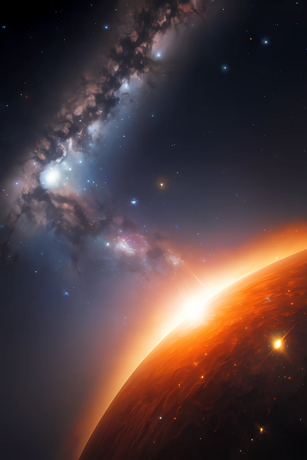 masterpiece, best quality, high quality, extremely detailed CG unity 8k wallpaper, Depth of Field, HDR,,Photorealistic,extremely detailed, Intricate, High Detail, universe, space, galaxy, stars, planets, astronomy, cosmos, celestial, nebula, black hole, solar system, cosmic rays, supernova, deep space, astronomical objects