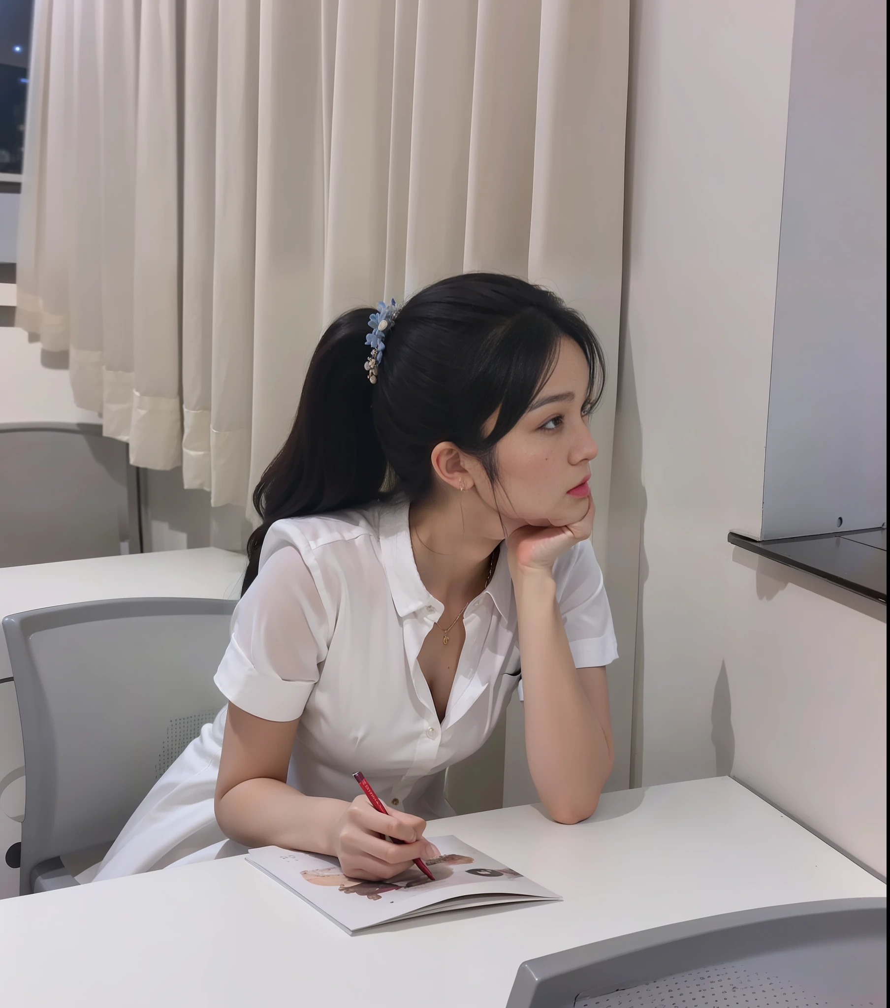 Best quality, masterpiece, super high resolution, (realistic: 1.4), original photo, edited photography, fantasy art
(A woman in her 30s), a woman standing on the path of Graden, (half: 1.3), black hair, short hair, sympathetic face, brown eyes. A faint smile, looking at the audience, (red suit: 1.2), (white shirt), black silk dress, (colorful and dense flower clusters: 1.3). (bright flower color: 1.3, red rose: 1.2, floating skaura_petals) smoke, real-world location, deep contrast, depth of field, dark background, break award-winning photograph, neoism, exposure blend, bokeh, (hdr:1.4), high contrast, (cinematic light), (muted colors),sony A7,F2.4, low saturation, (hyperdetailed:1.2), (noir:0.4)