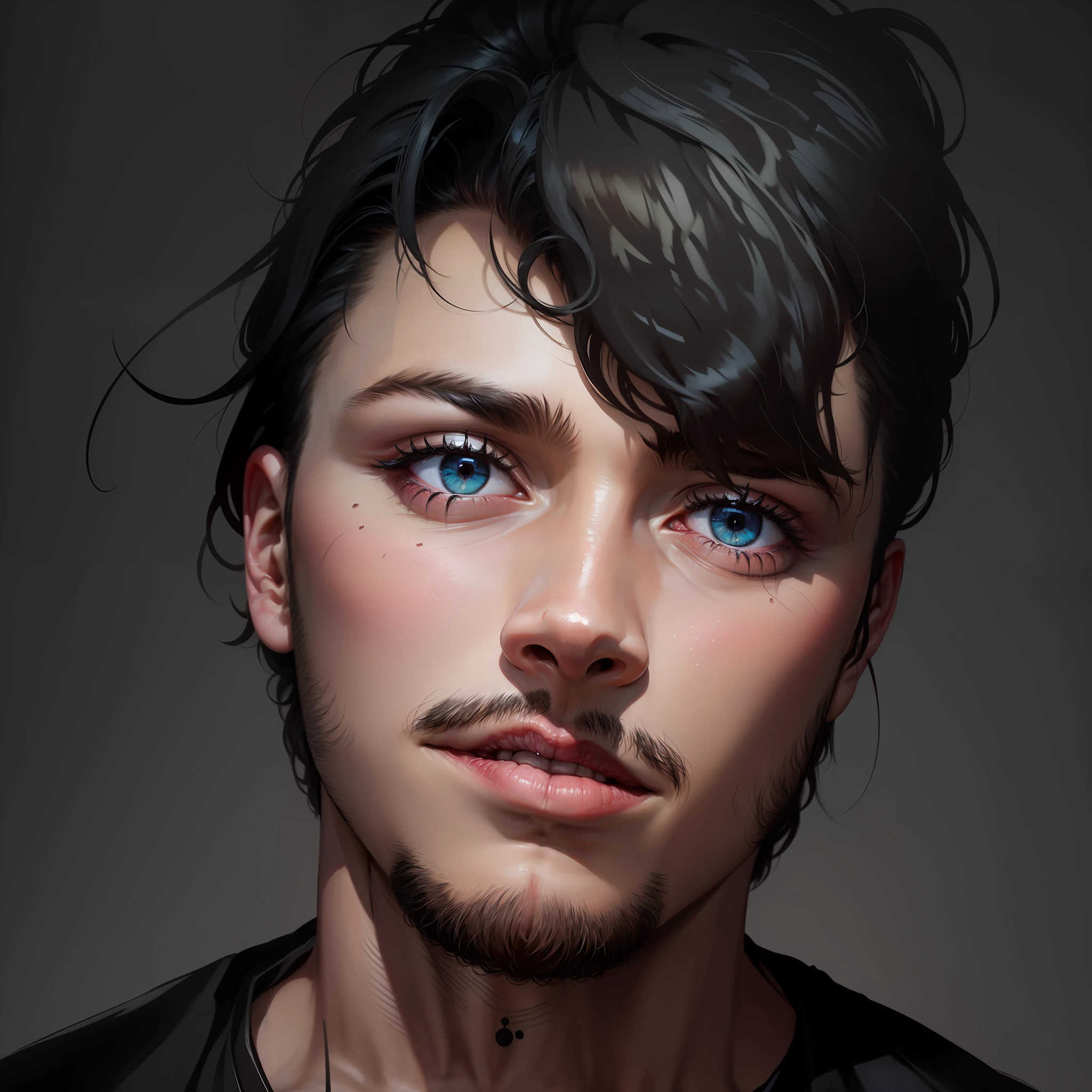 Dark black portrait boy