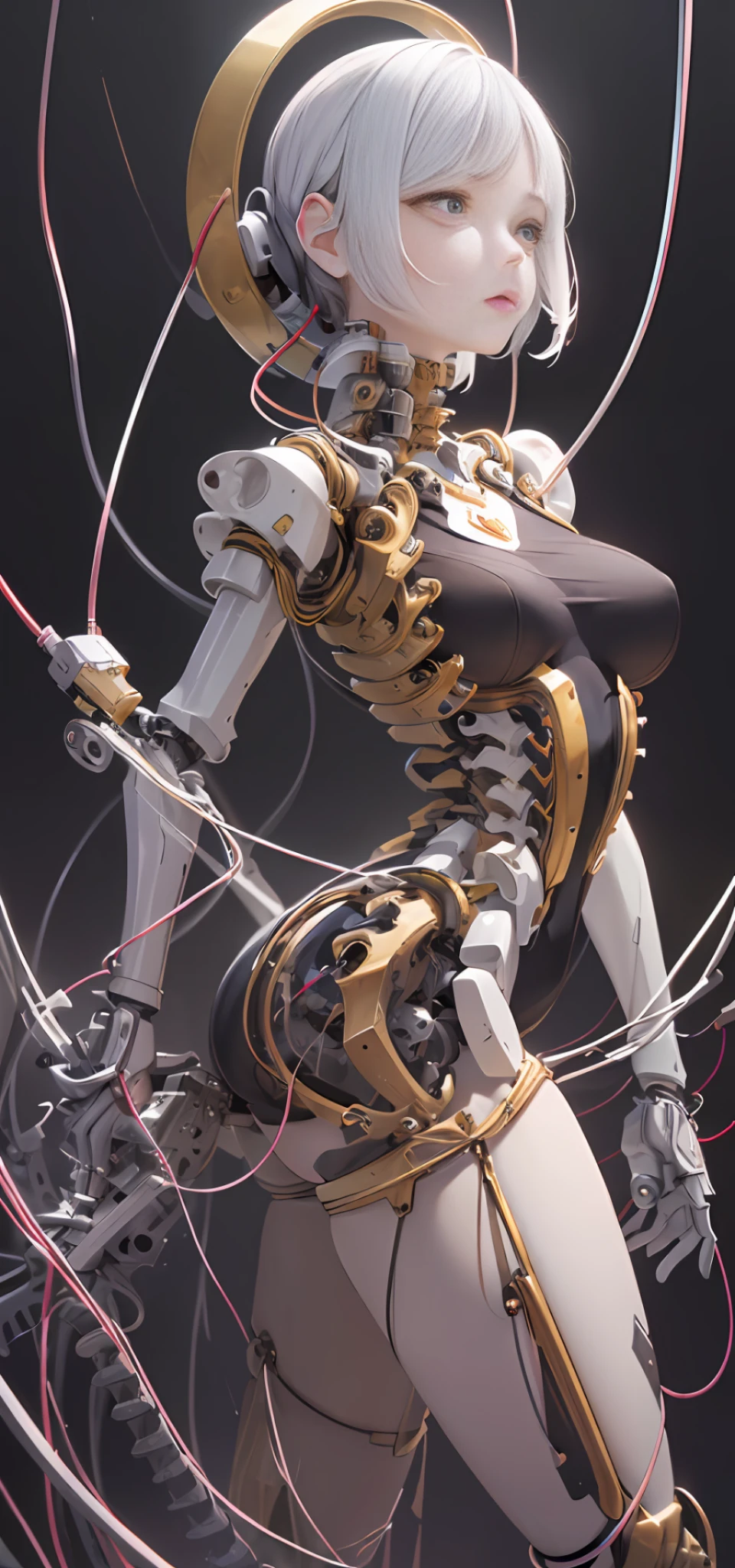 (Masterpiece, top quality, best quality, official art, Beauty and Aesthetics: 1.2), (1 Girl: 1.3), Very Detailed, Colorful, Most Detailed ((Super Detailed)), (Highly Detailed CG Illustration), (Very Delicate and Beautiful), (From the Side Side), Cinematic Lighting, ((1 Mechanical Girl)), Single, Complete, (Machine-Made Joints: 1.2), ((Mechanical Limbs)), (Many Mechanical Tentacles), (Binding), (Real), (Real), (Hips), (Sexy Pose), (Blood Vessels Connected to Tubes), (metal nipple), (mechanical vertebrae attached to the back), (real breast), (real, (exposed, ((mechanical cervical vertebrae attached to the neck)), (legs open), (expressionless, (wire and cable attached to the neck: 1.2), (wire and cable attached to the head: 1.2) (character focus), science fiction, black background, (slime: 1.5)