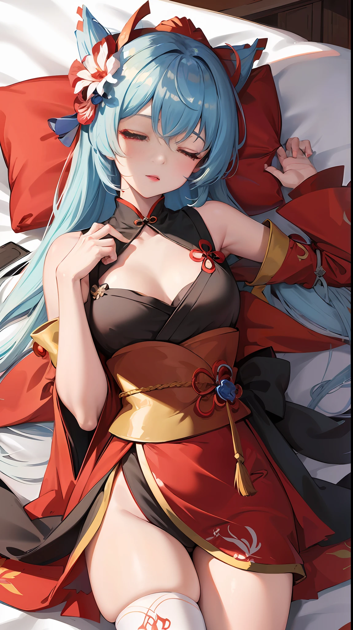 (masterpiece), (best quality), (ultra detailed),(disheveled hair),(illustration), (1girl), (Fashionable clothing), standing, Fashion model, looking at viewer, (interview), (simple background),beautiful detailed eyes, delicate beautiful face, Floating,(high saturation),(colorful splashes),colorful bubble,(shining), focus on face, ponytail, kamisato ayaka, light blue hair, bangs, hair ring, floating flowers, floating hairs, (shining), best lighting, best shadow,