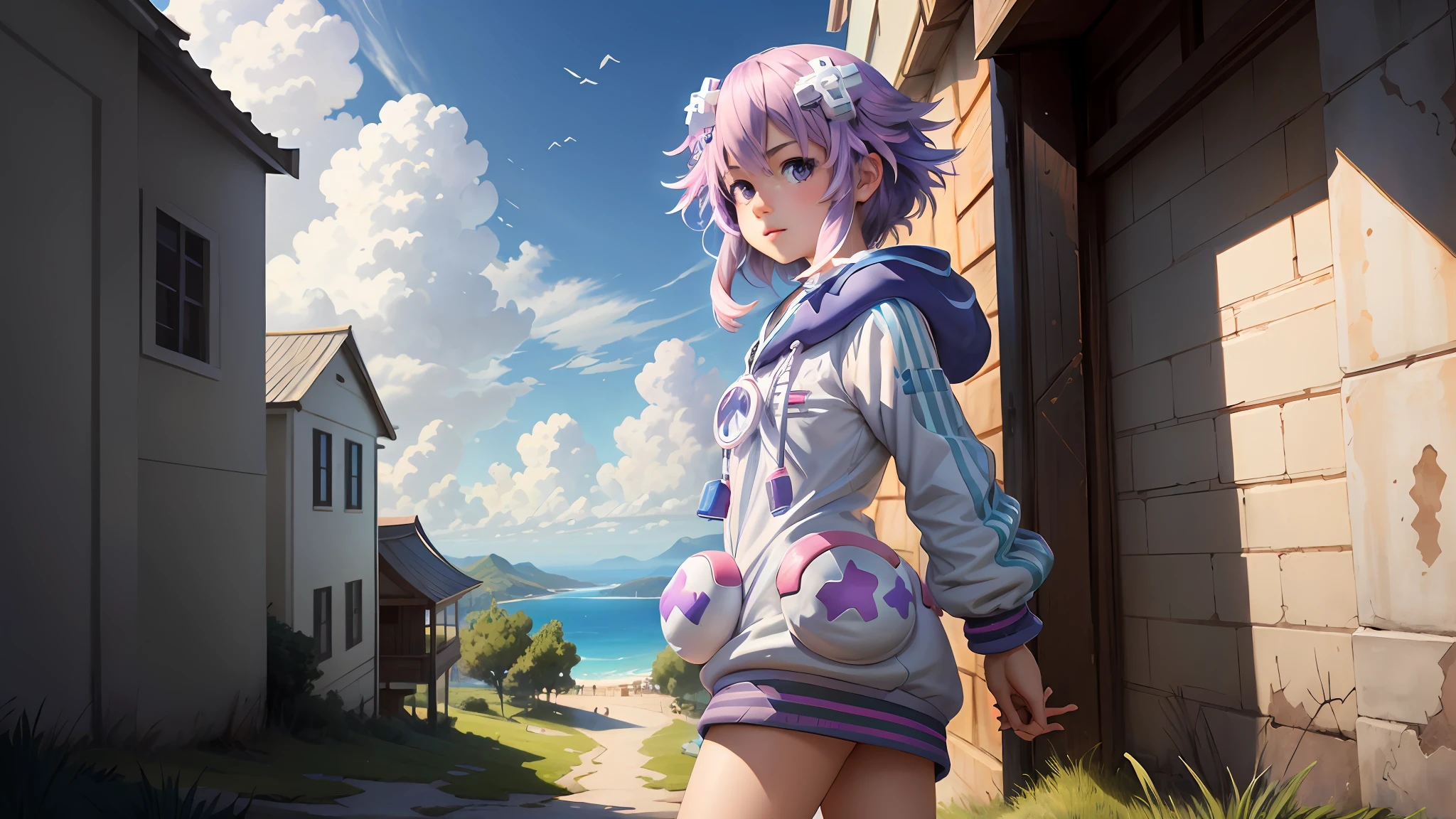 masterpiece, 1girl, nepdef1, godlike, best quality, illustration, ultra-detailed, 1girl, looking at camera, full body view,