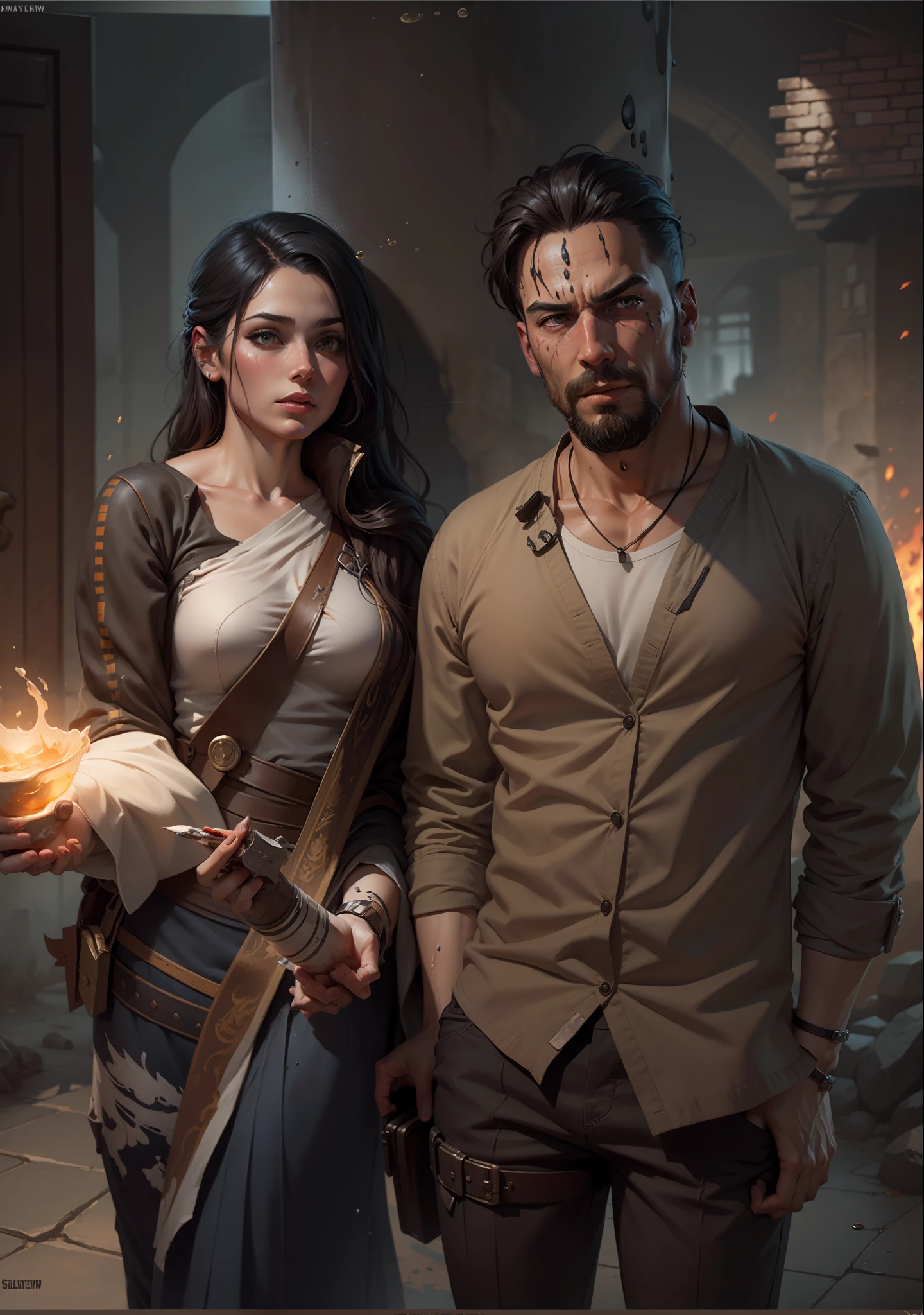 beautiful character painting, splashing ink, epic fine character art, amazing character art
