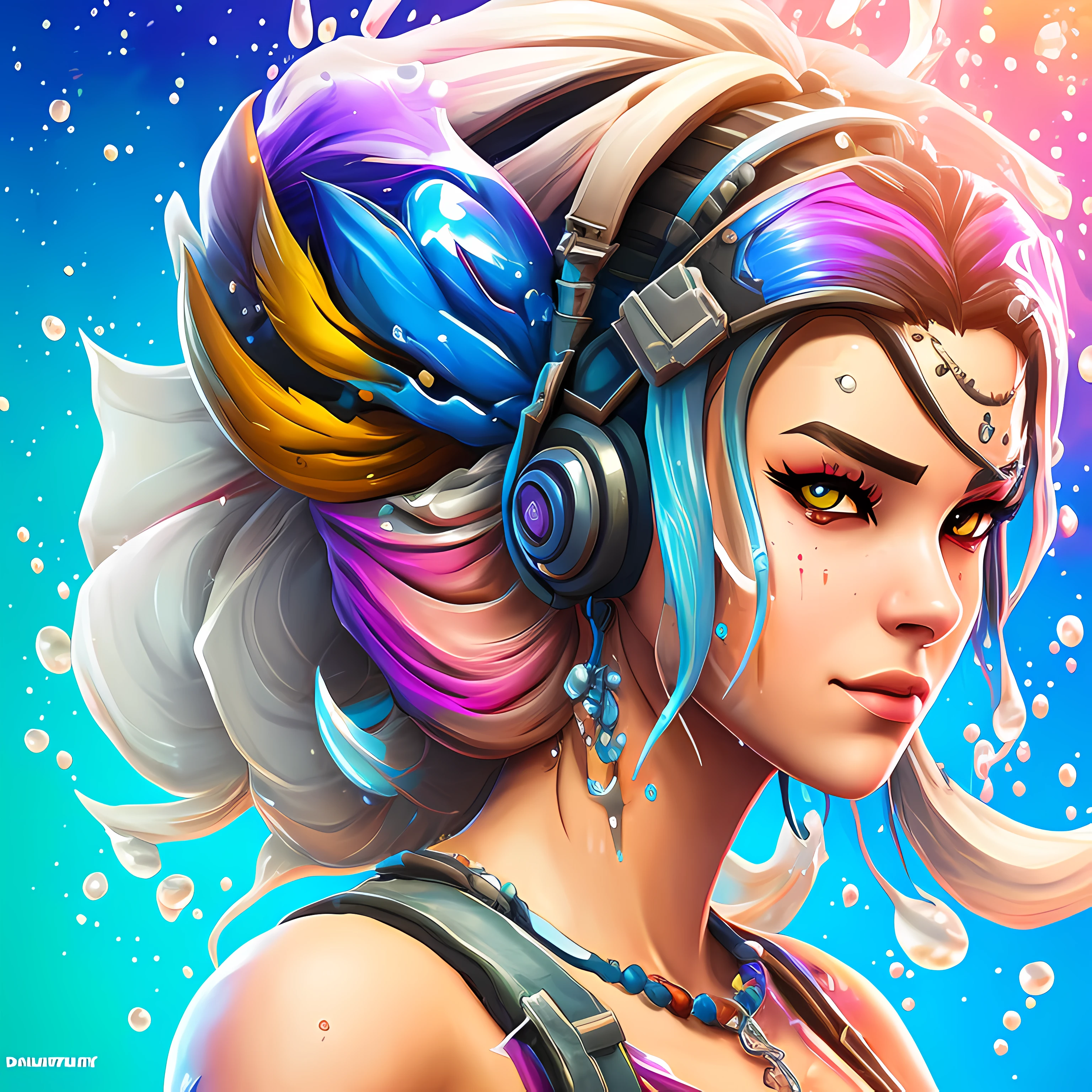Splash art, Fortnite style, portrait poster, (whitebackground)), splash style of coloful paint, contour,hyperdetailed intricately detailed, unreal engine,fantastical, intricate detail, splash screen, complementary colors, fantasy concept art, 8k resolution, deviantartmasterpiece, oil painting, heavy strokes, paint dripping,splash arts --auto