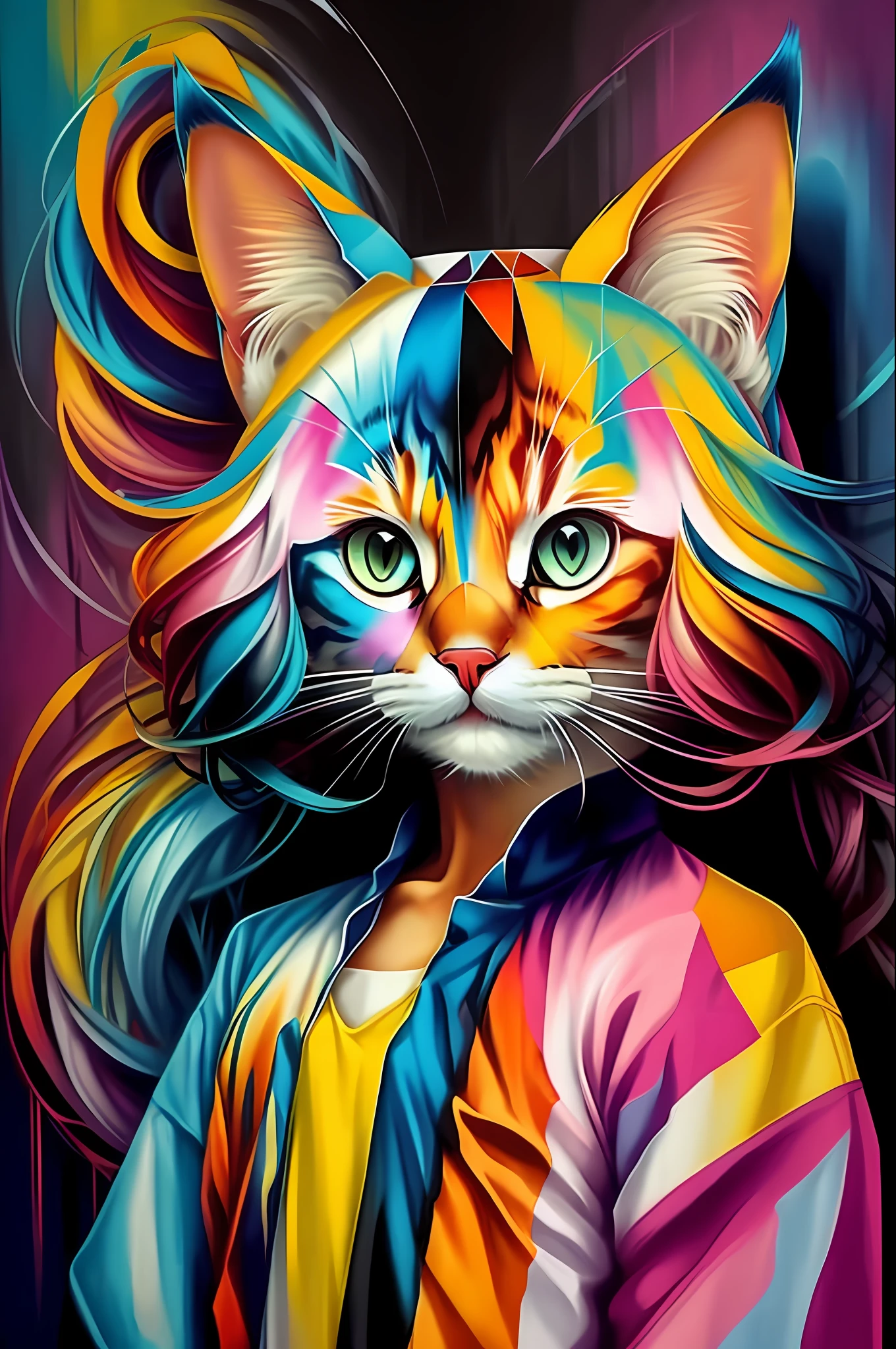 (Cat Ragdoll)), Eduardo Kobra padding ,wall PORTRAIT geometric multidimensional, art, chibi,
yang016k, beautiful, colorful,
masterpieces, top quality, best quality, official art, beautiful and aesthetic,