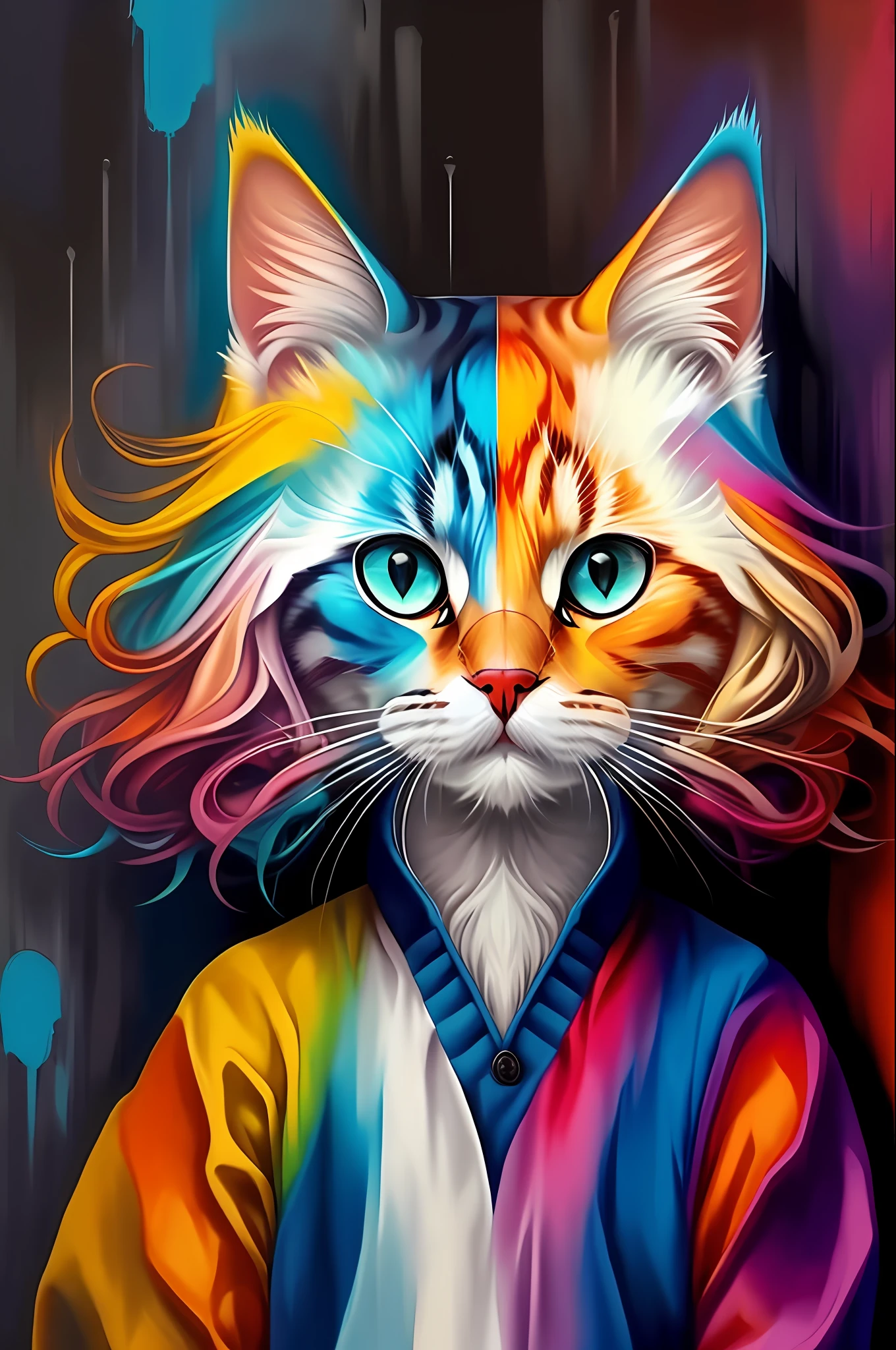 (Cat Ragdoll)), Eduardo Kobra padding ,wall PORTRAIT geometric multidimensional, art, chibi,
yang016k, beautiful, colorful,
masterpieces, top quality, best quality, official art, beautiful and aesthetic,