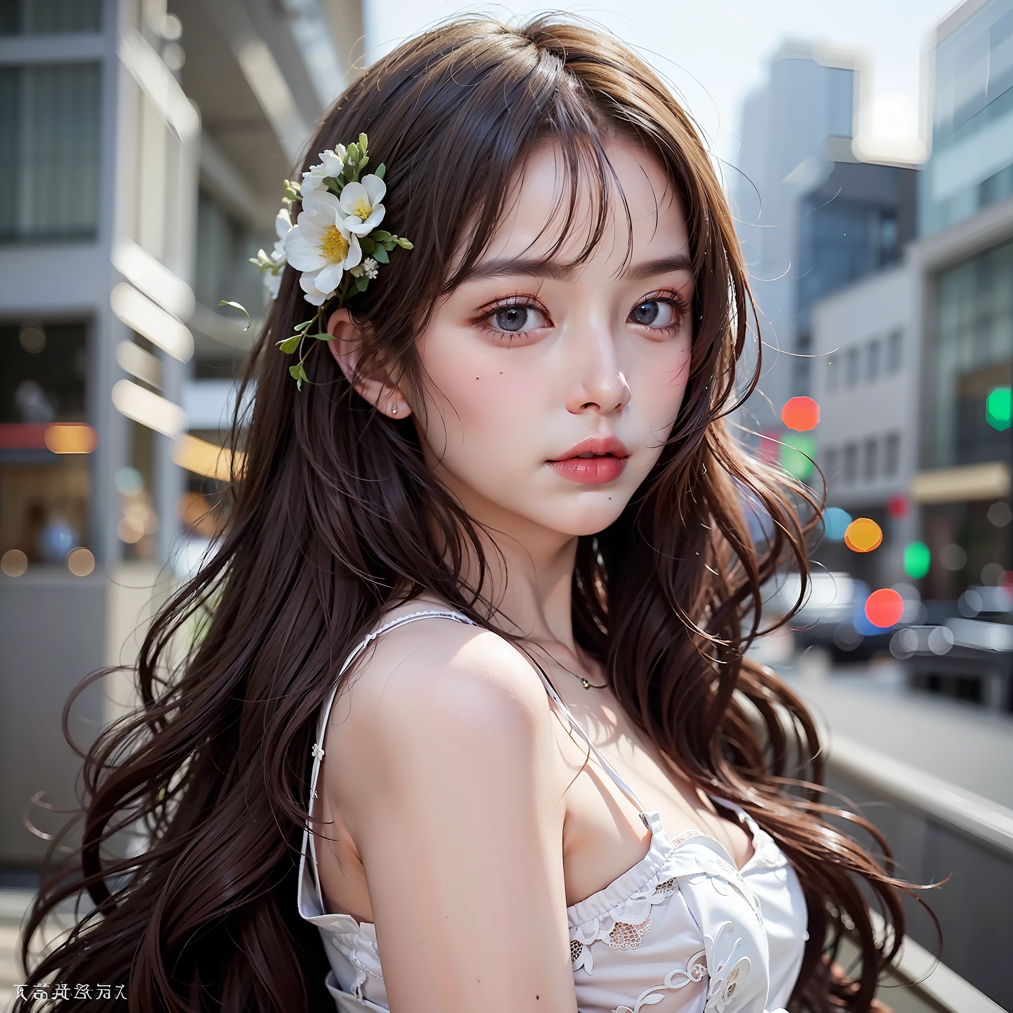 best、masterpiece、An ultra-high picture quality、lifelike、GIRL、(Beauty Face 1.4 Maidens)、(Medium milk、Constricted waist)、Bokeh、Micron、Glossy skin、Head、brassiere、fulllllbody