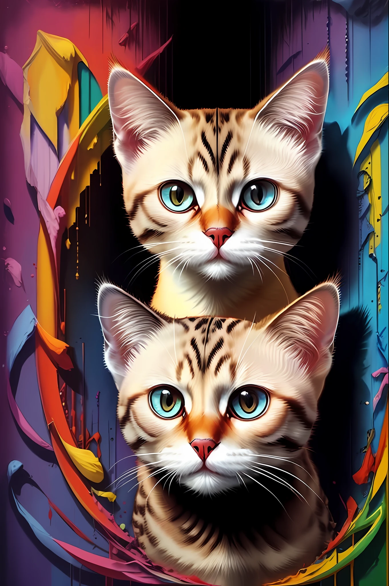 (Siamese Cat)), Eduardo Kobra padding ,wall PORTRAIT multidimensional geometric, art, chibi,
yang016k, beautiful, colorful,
masterpieces, top quality, best quality, official art, beautiful and aesthetic,
