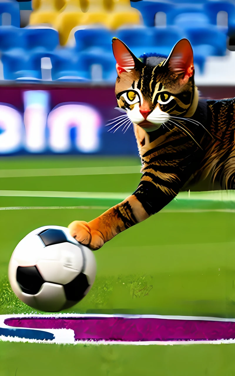 Soccer ball, ball play, cat
