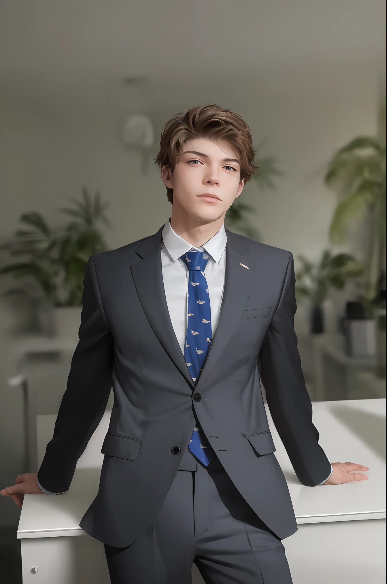 there is a young man in a suit and tie posing for a picture, wearing a suit and a tie, kacper niepokolczycki, wearing a suit and tie, professional picture, aleksander rostov, wearing suit and tie, daniil kudriavtsev, professional portrait, professional corporate portrait, andrei ryabovichev