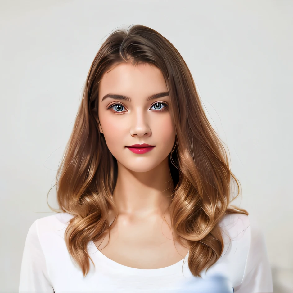 A beautiful young woman with long hair and white shirt looking at camera royalty photos, 2 4 year old female model, 30 year old french woman, a beautiful young woman with wavy shoulder length hair, young beautiful woman, very beautiful young woman, lovely young woman, young woman
