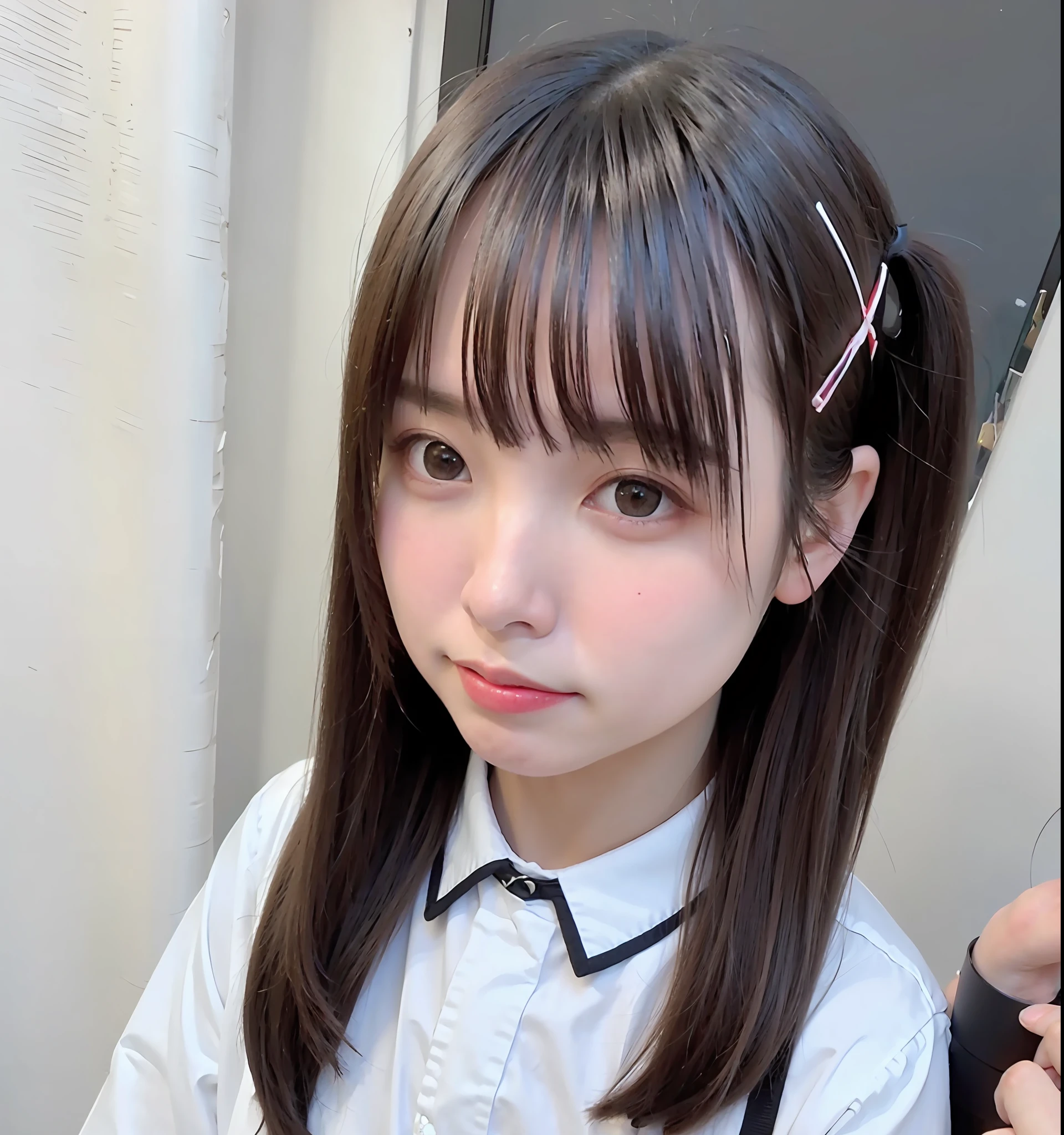 Selfie, Bangs, Twin Tails, Cute Smile