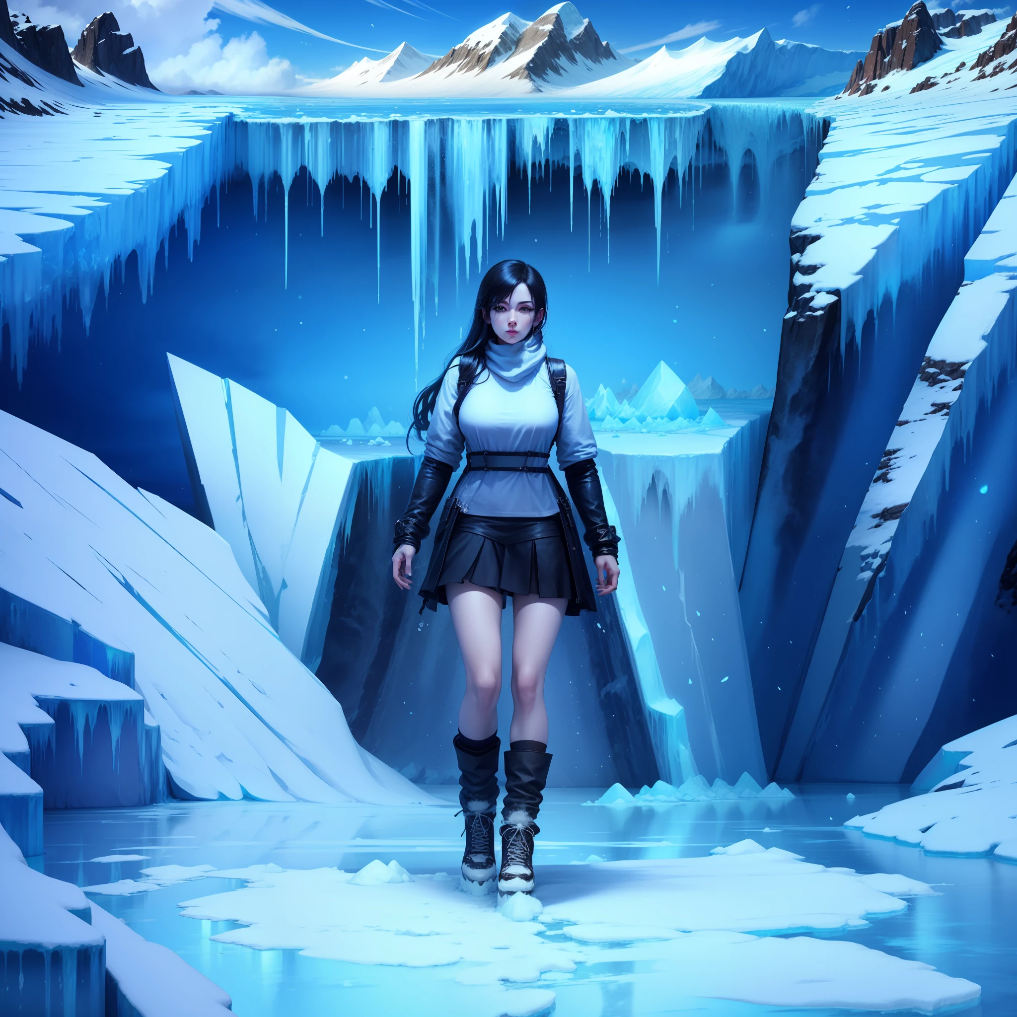 输出
ff7, tifa lockhart tifa, Extremely delicate, Magnificent, Ice sculpture wonders, Icebergs are majestic, The glacier is magnificent, Ice crystals shine, Ingenious, A land of extreme cold, Fantastic ice sculptures, Majestic ice wall, Clear lake water, Vast sky, Magnificent glaciers.