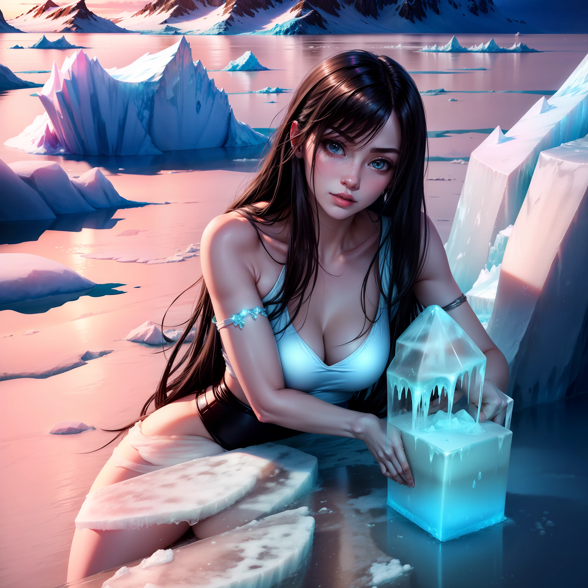 输出
ff7, tifa lockhart tifa, Extremely delicate, Magnificent, Ice sculpture wonders, Icebergs are majestic, The glacier is magnificent, Ice crystals shine, Ingenious, A land of extreme cold, Fantastic ice sculptures, Majestic ice wall, Clear lake water, Vast sky, Magnificent glaciers.