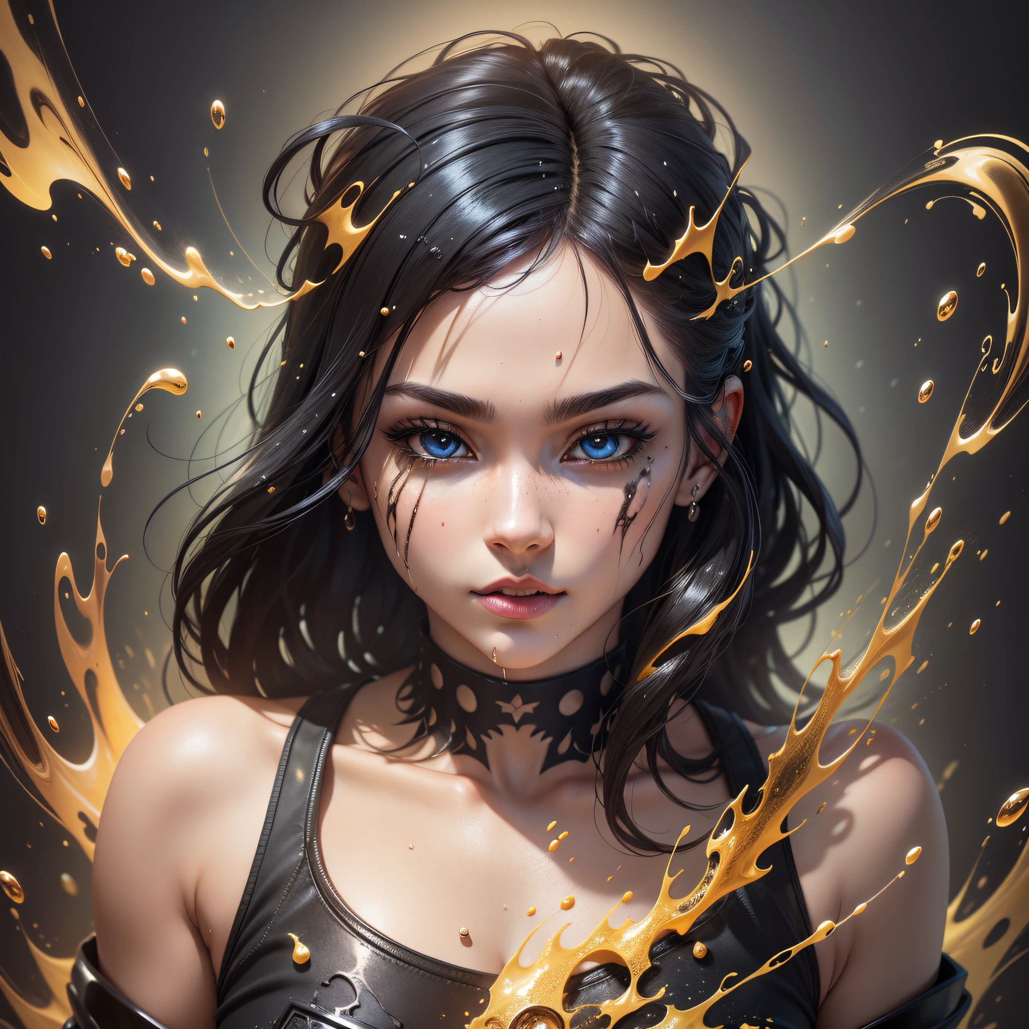 Splash art, Fortnite style, portrait poster, (whitebackground)), splash style of coloful paint, contour,hyperdetailed intricately detailed, unreal engine,fantastical, intricate detail, splash screen, complementary colors, fantasy concept art, 8k resolution, deviantartmasterpiece, oil painting, heavy strokes, paint dripping,splash arts
