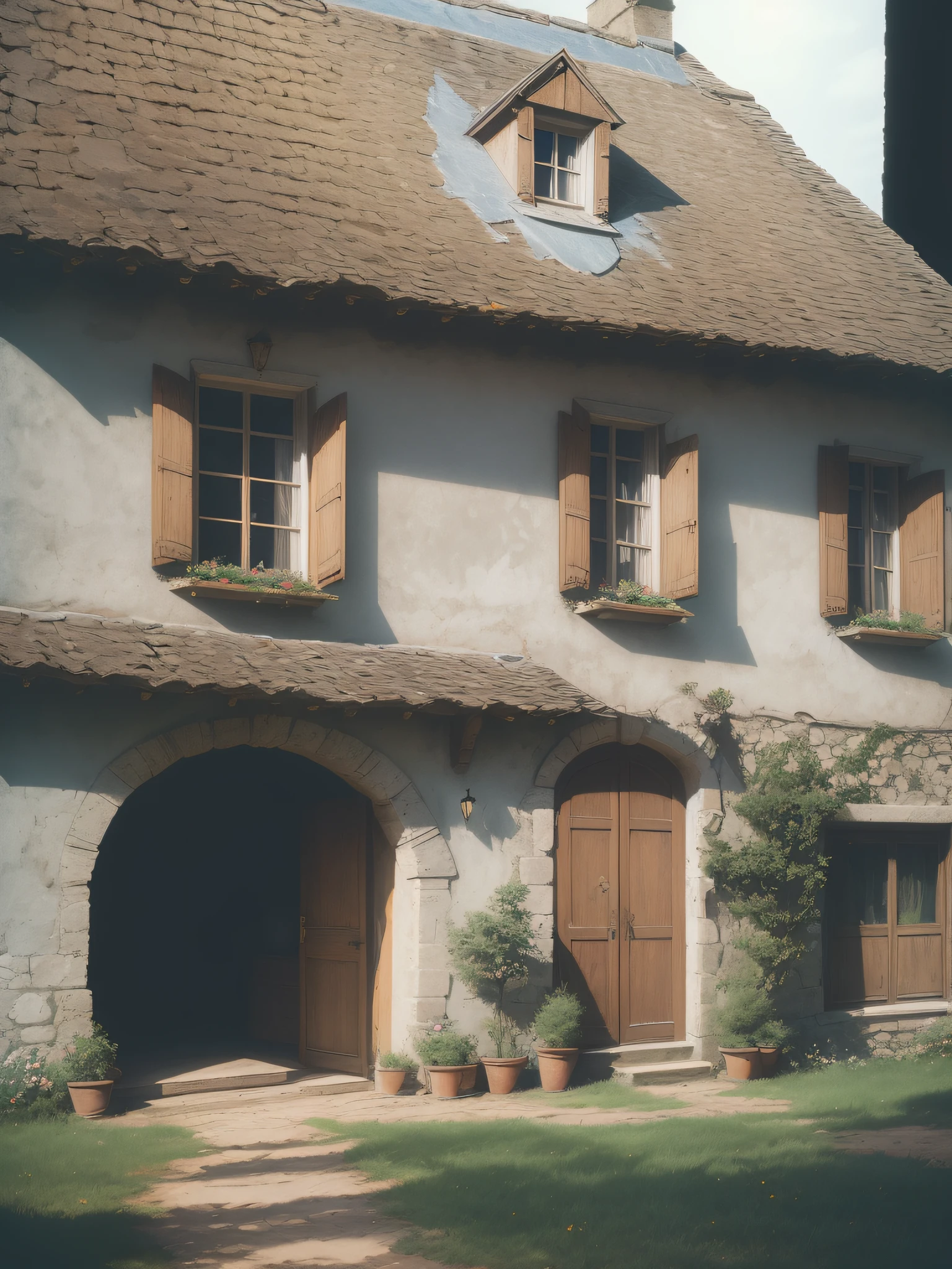 1690s Art, 1600s House, Classic Fairy Tales, 600s French Country Village, Classical Housescapes, Film Photography, Classic Housescapes, 19th Century Fairy Tales, Kodak, Film Grain, Film Photography, Concept Photography, Real, Real, Enlargement Undone