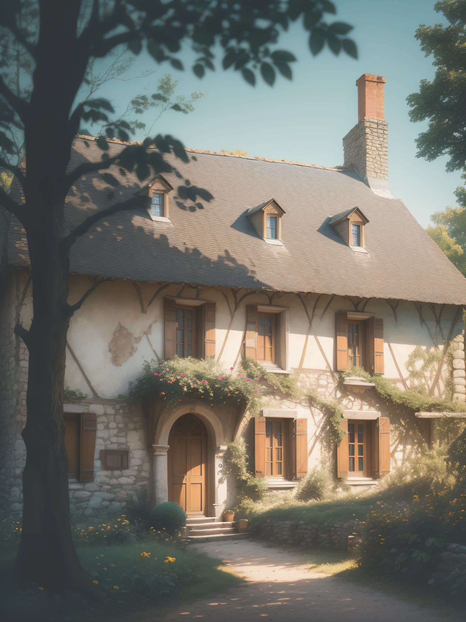 1690s Art, 1600s House, Classic Fairy Tales, 600s French Country Village, Classical Housescapes, Film Photography, Classic Housescapes, 19th Century Fairy Tales, Kodak, Film Grain, Film Photography, Concept Photography, Real, Real, Enlargement Undone