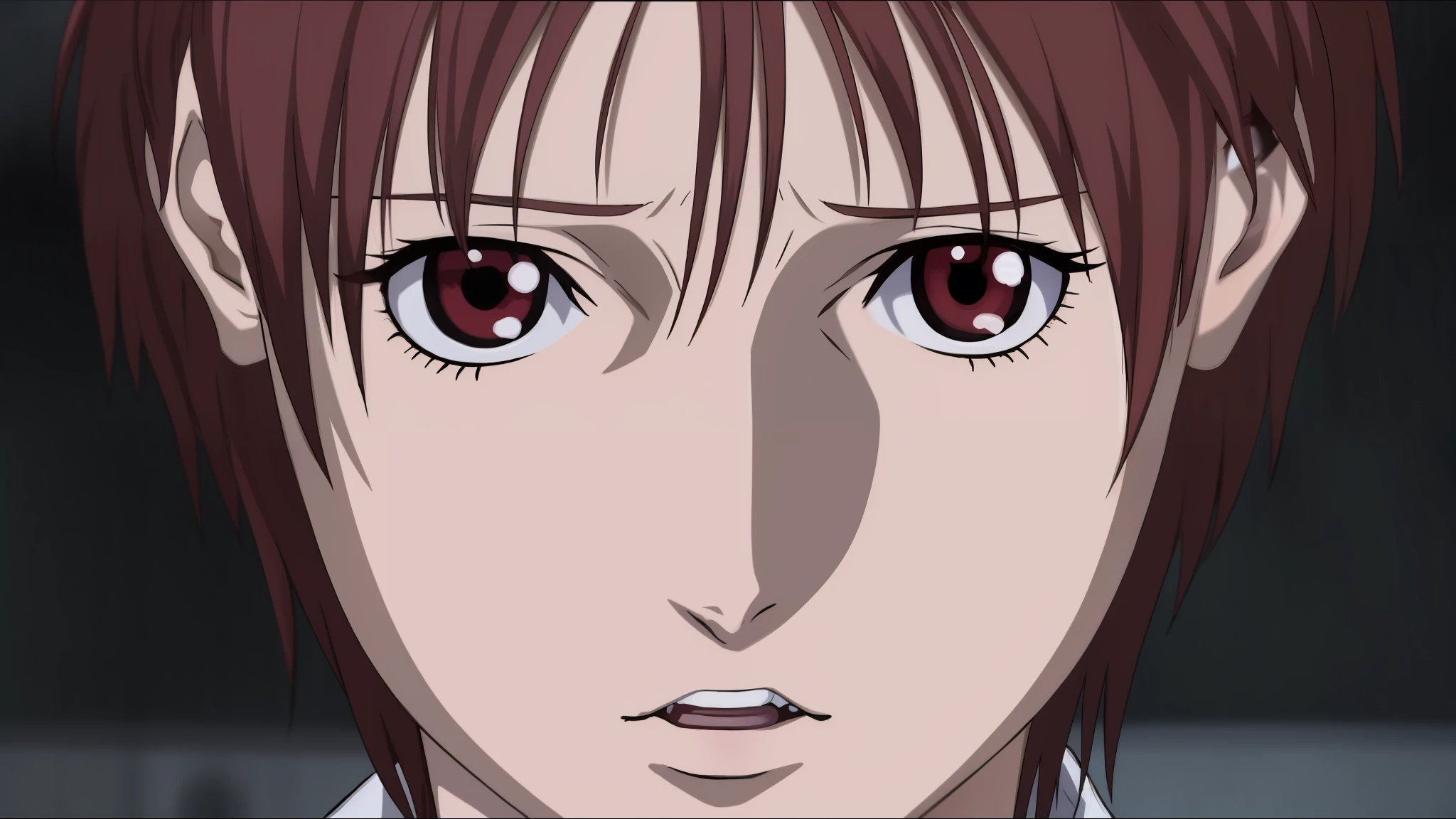 a close up of a person with red hair and a tie, close up iwakura lain, kusanagi, close up of iwakura lain, makise kurisu, close up of lain iwakura, yagami light, as an anime character, light yagami, from kenshin, misato katsuragi, revy from black lagoon