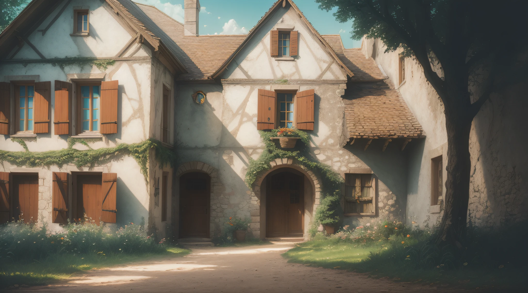 1690s Art, 1600s House, Classic Fairy Tales, 600s French Country Village, Classical Housescapes, Film Photography, Classic Housescapes, 19th Century Fairy Tales, Kodak, Film Grain, Film Photography, Concept Photography, Real, Real, Enlargement Undone