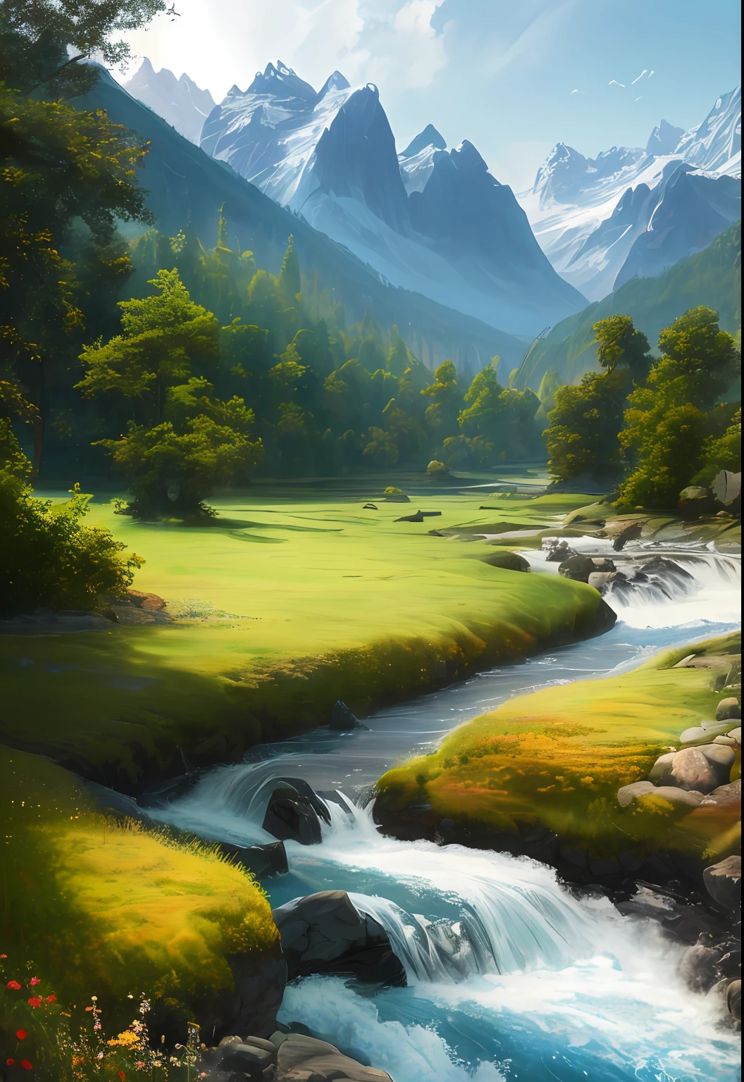 landscape,water,(extremely detailed CG unity 8k wallpaper), most beautiful artwork in the world,professional majestic oil painting,intricate, High Detail, Sharp focus, dramatic, photorealistic painting art