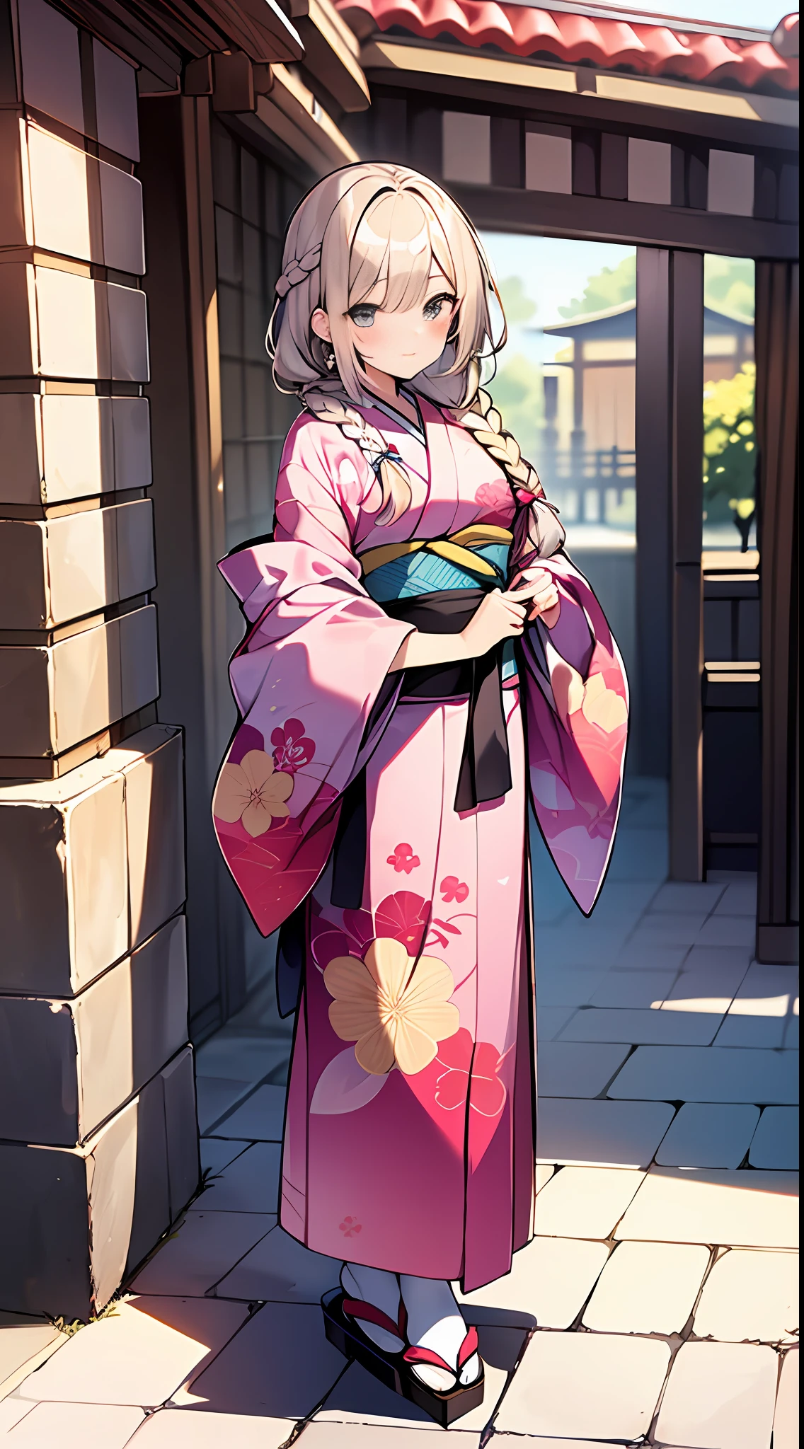 (incredibly absurdres absolutely resolution: 1.5), highest quality, masterpiece, ultra high resolution, 8k, (multiple girls), (gorgeous and colorful gorgeous kimono) break shoujo manga style, (loli), soft line drawing, digital enhancement, shojo manga touch, environment change scene, shojo manga core, ( Hair length to the shoulders))), (((short braid))), Japan ancient capital, full body visible angle, entangle, beautiful and aesthetic: 1.5, high quality: 1.3