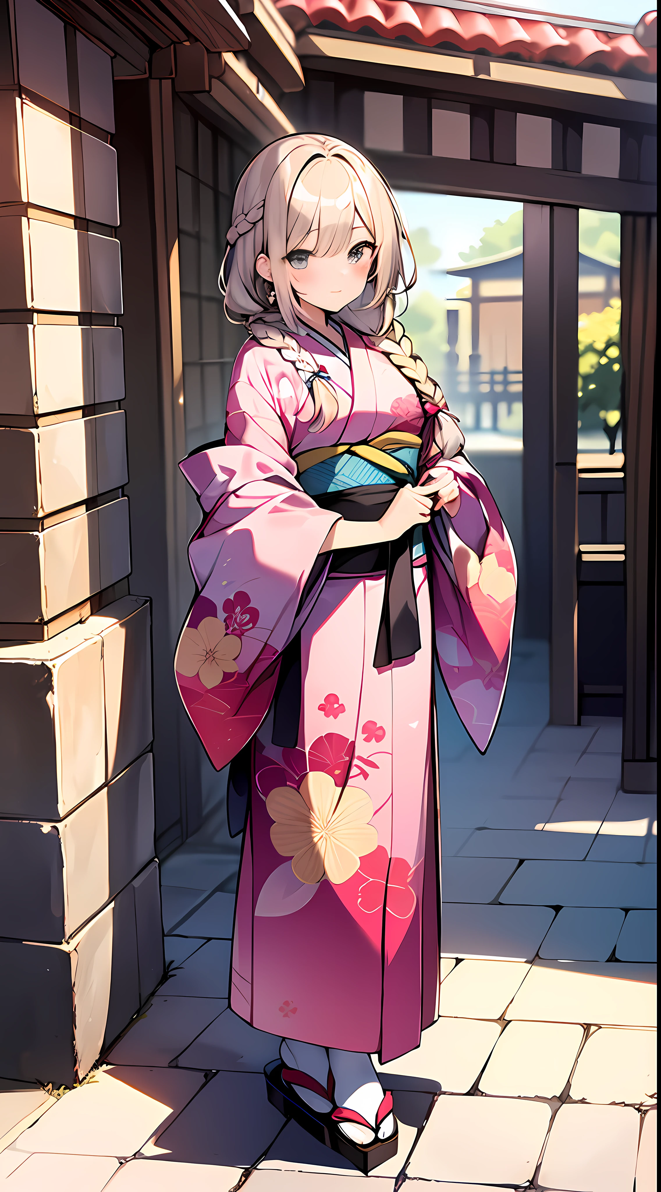 (incredibly absurdres absolutely resolution: 1.5), highest quality, masterpiece, ultra high resolution, 8k, (multiple girls), (gorgeous and colorful gorgeous kimono) break shoujo manga style, (loli), soft line drawing, digital enhancement, shojo manga touch, environment change scene, shojo manga core, ( Hair length to the shoulders))), (((short braid))), Japan ancient capital, full body visible angle, entangle, beautiful and aesthetic: 1.5, high quality: 1.3